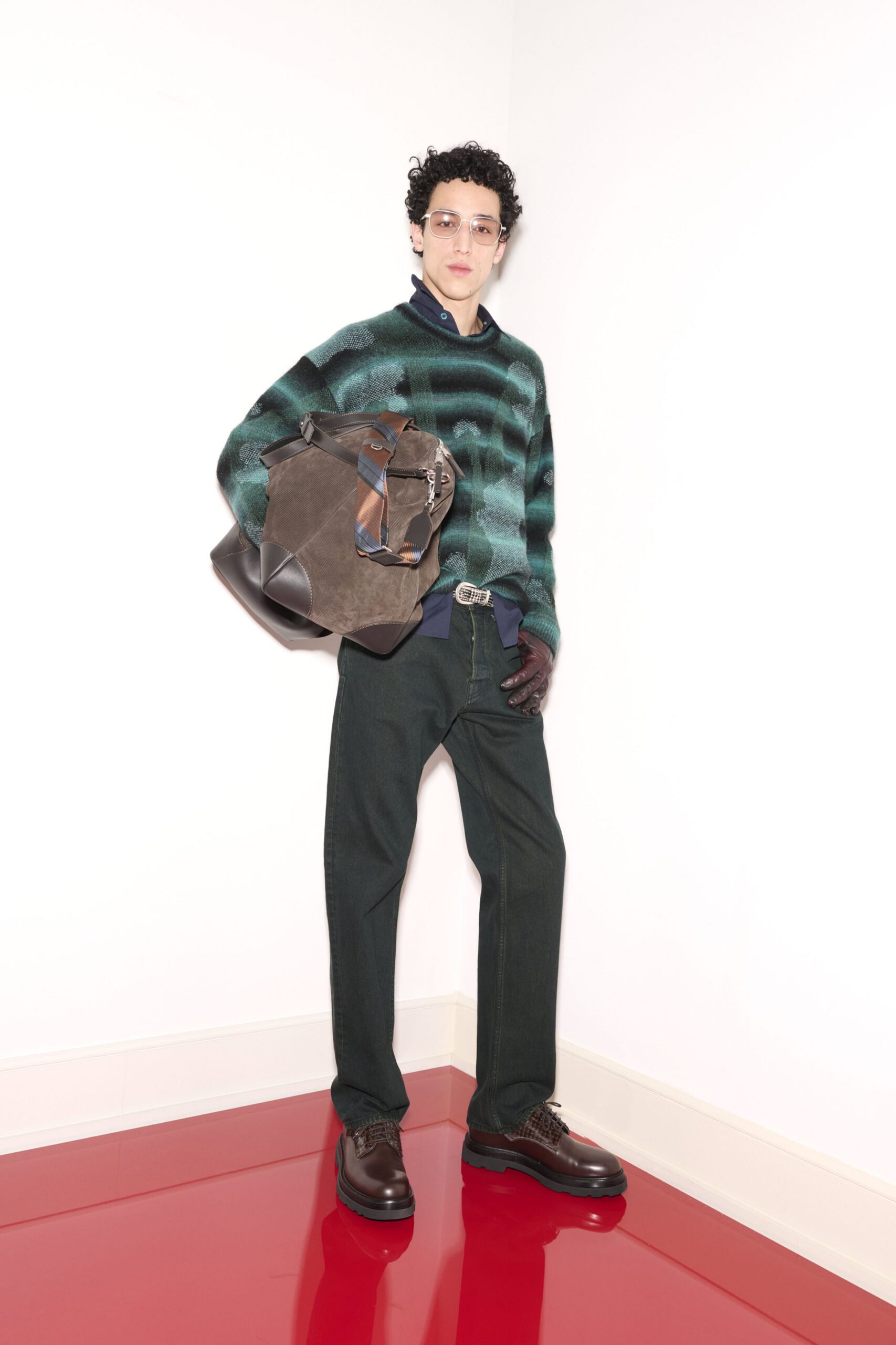 green wool relaxed sweater
