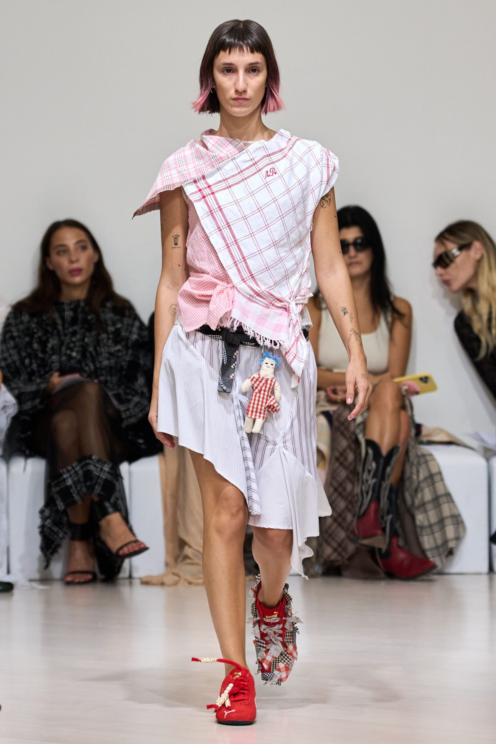 relaxed top with asymmetric skirt