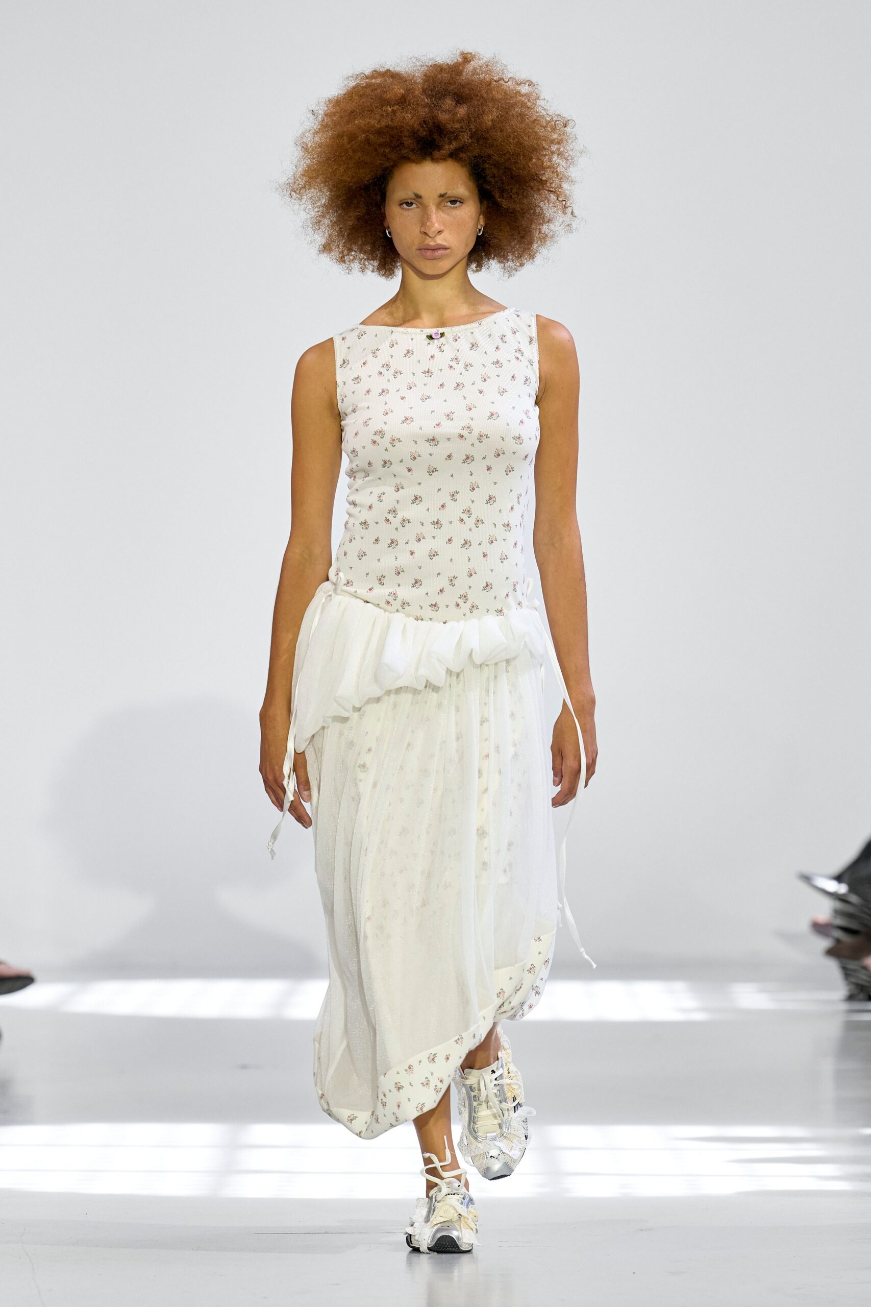 white chiffon asymmetric relaxed layered flowing midi skirt