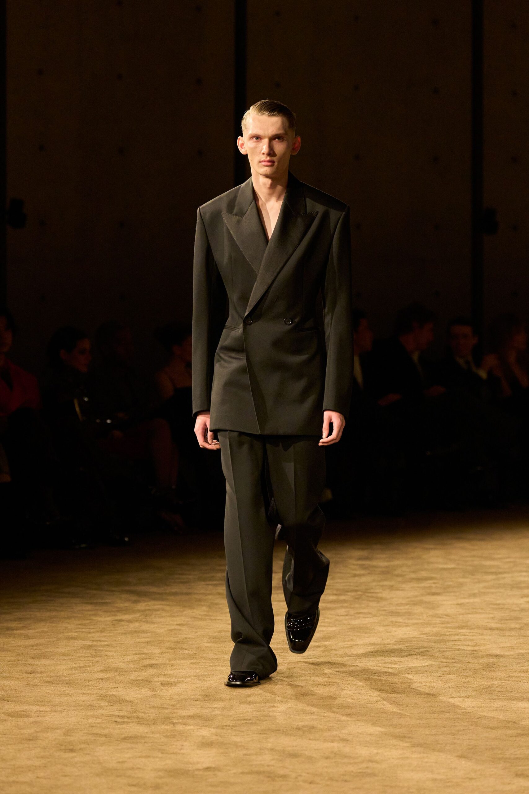 black tailored suit with shoes