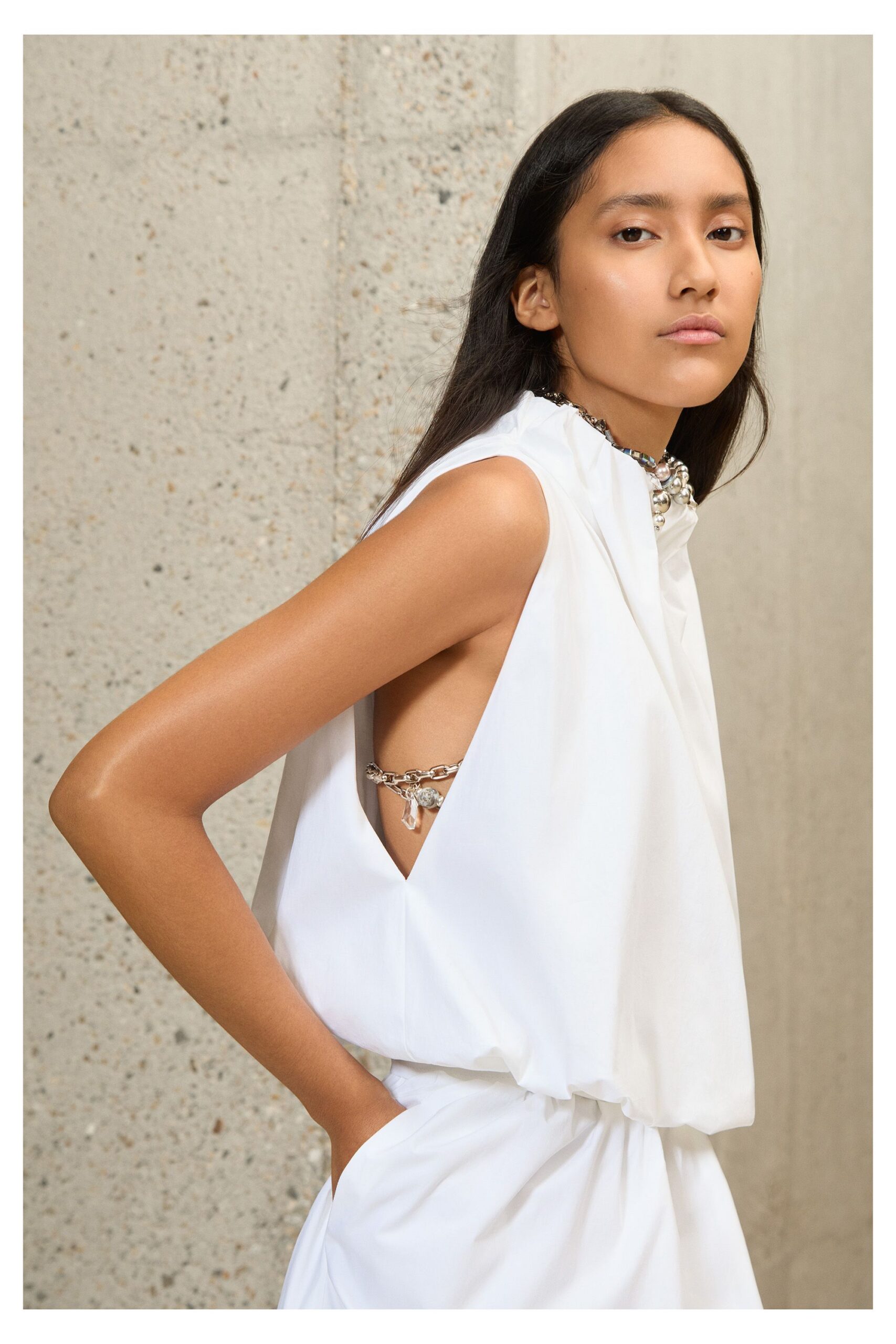 white relaxed top and pants