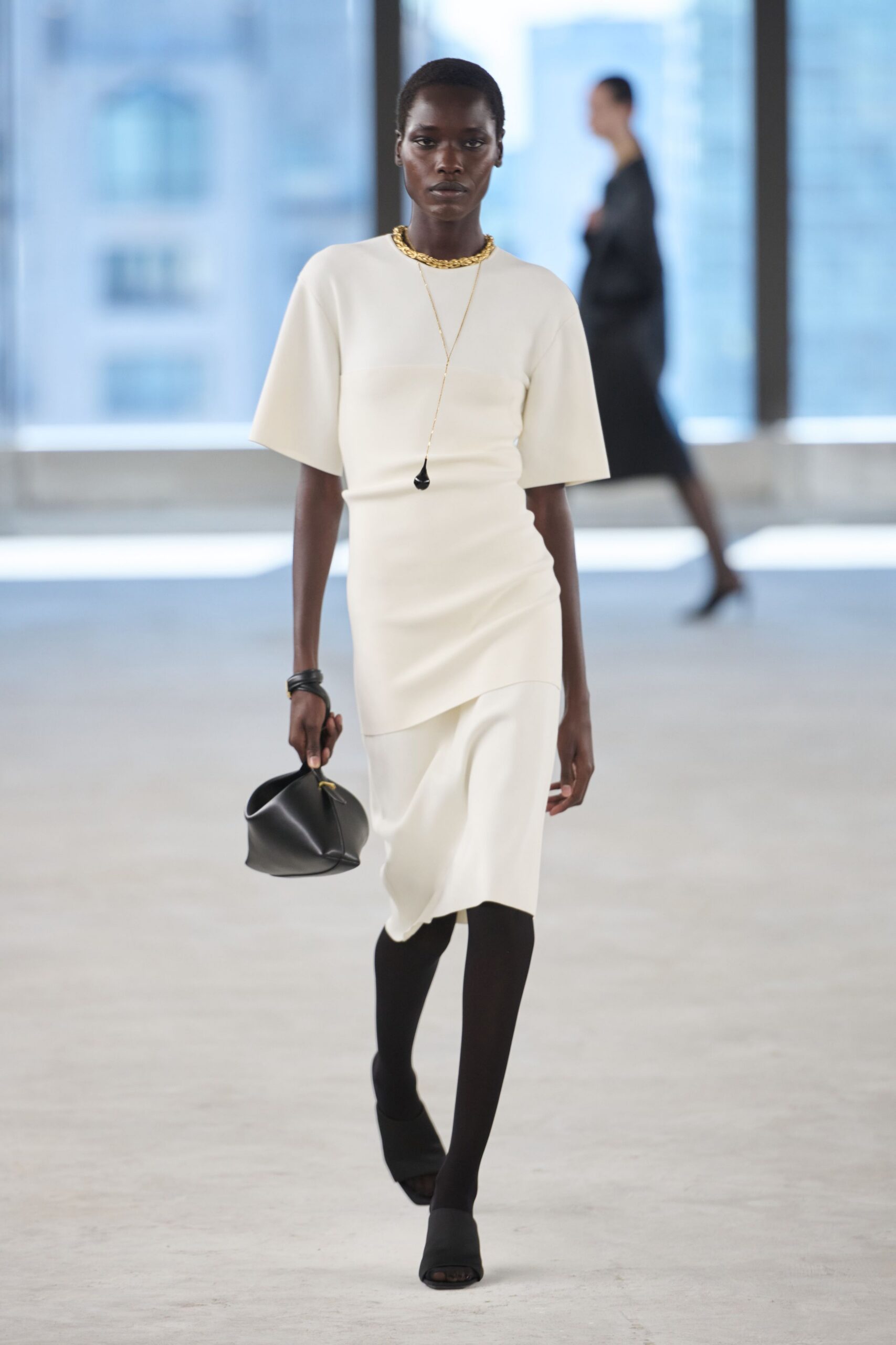 white fitted asymmetric dress
