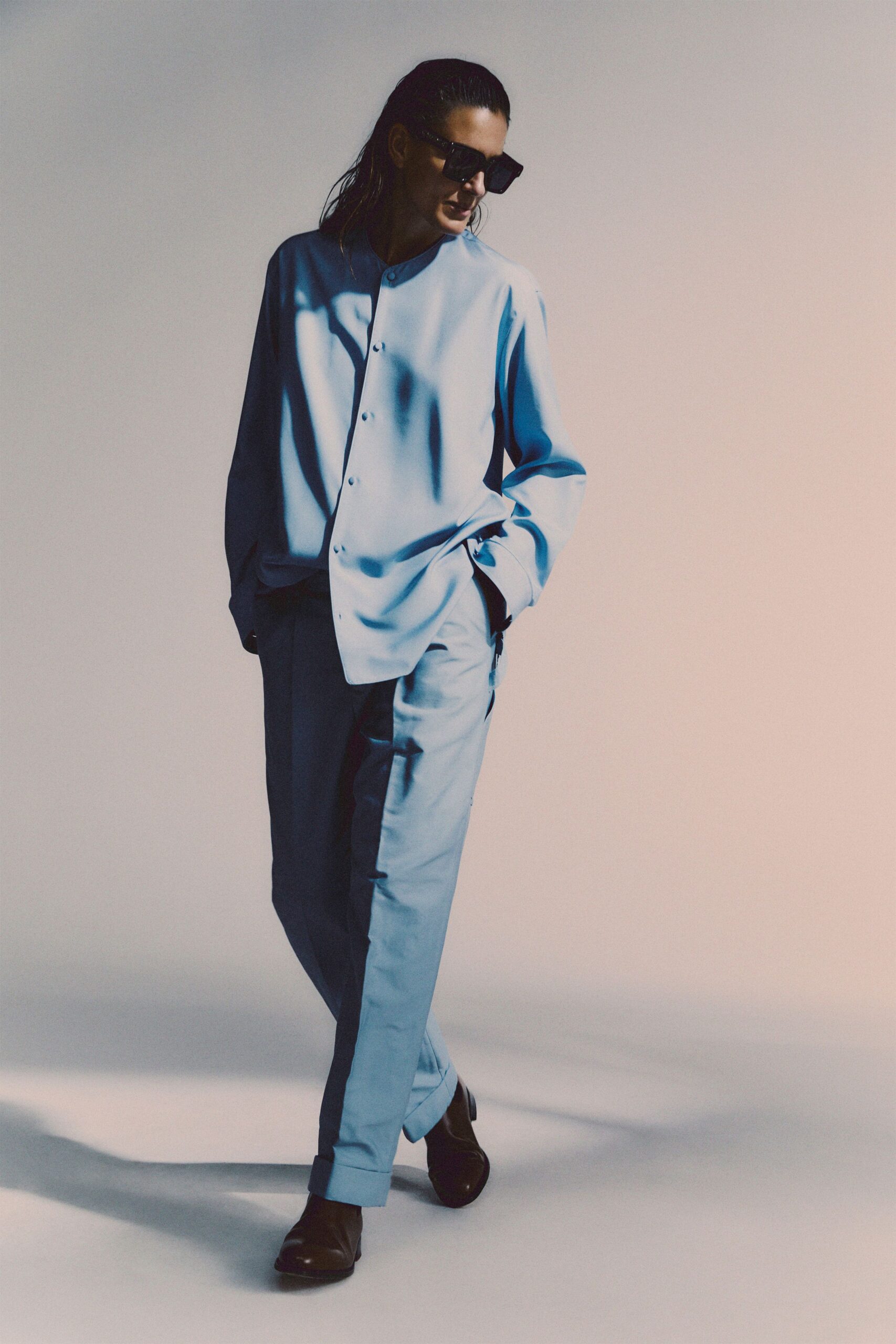 blue cotton shirt and pants