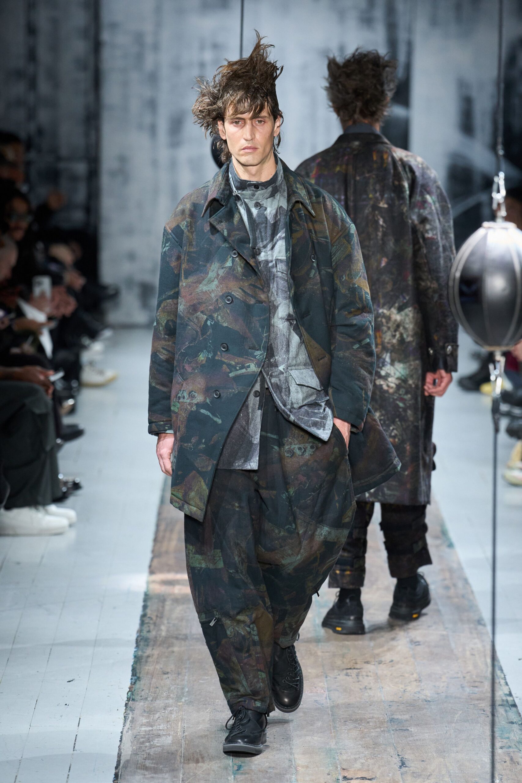 multi-colored relaxed coat and pants