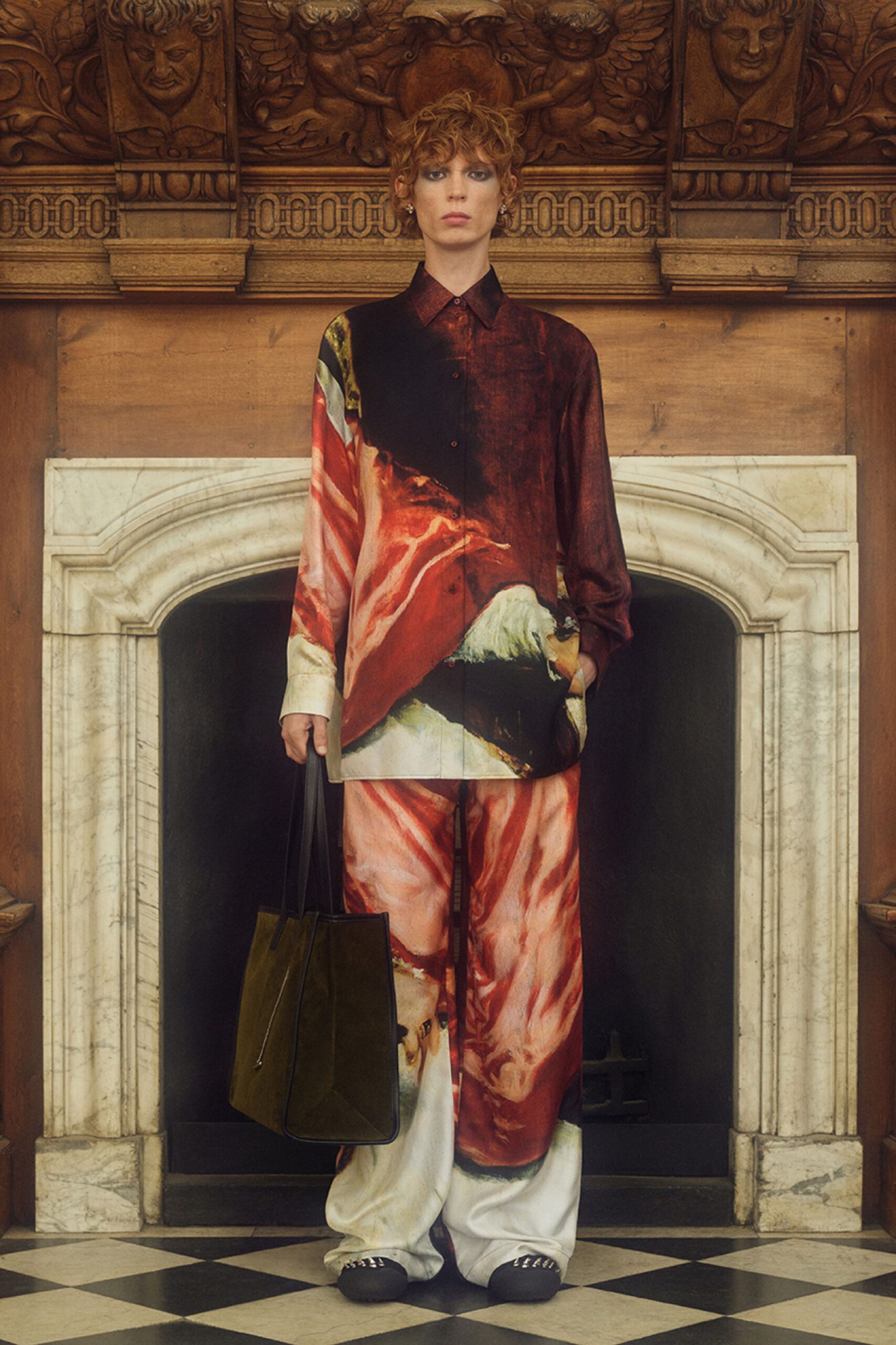 multi silk relaxed printed pants