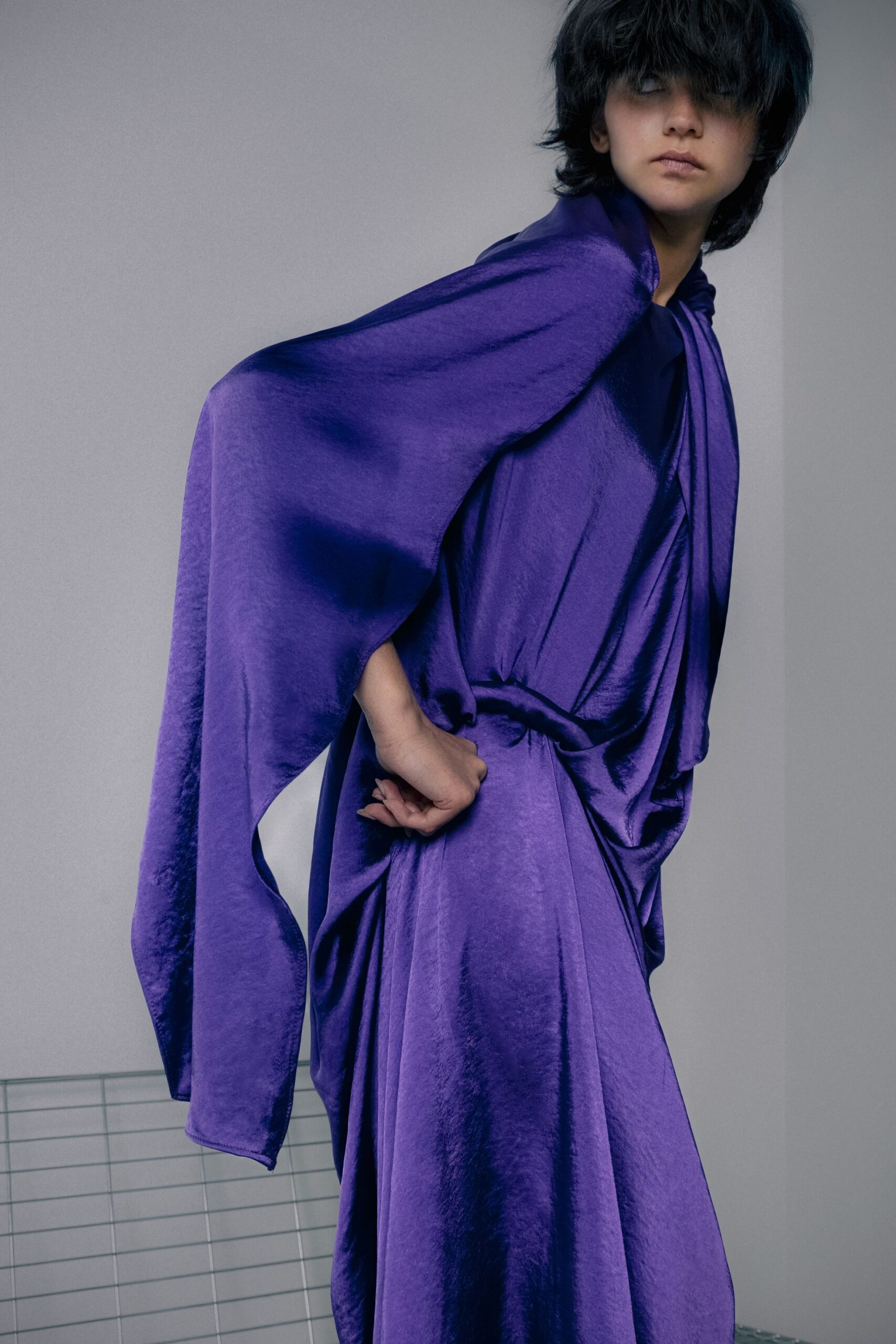 purple silk relaxed dress