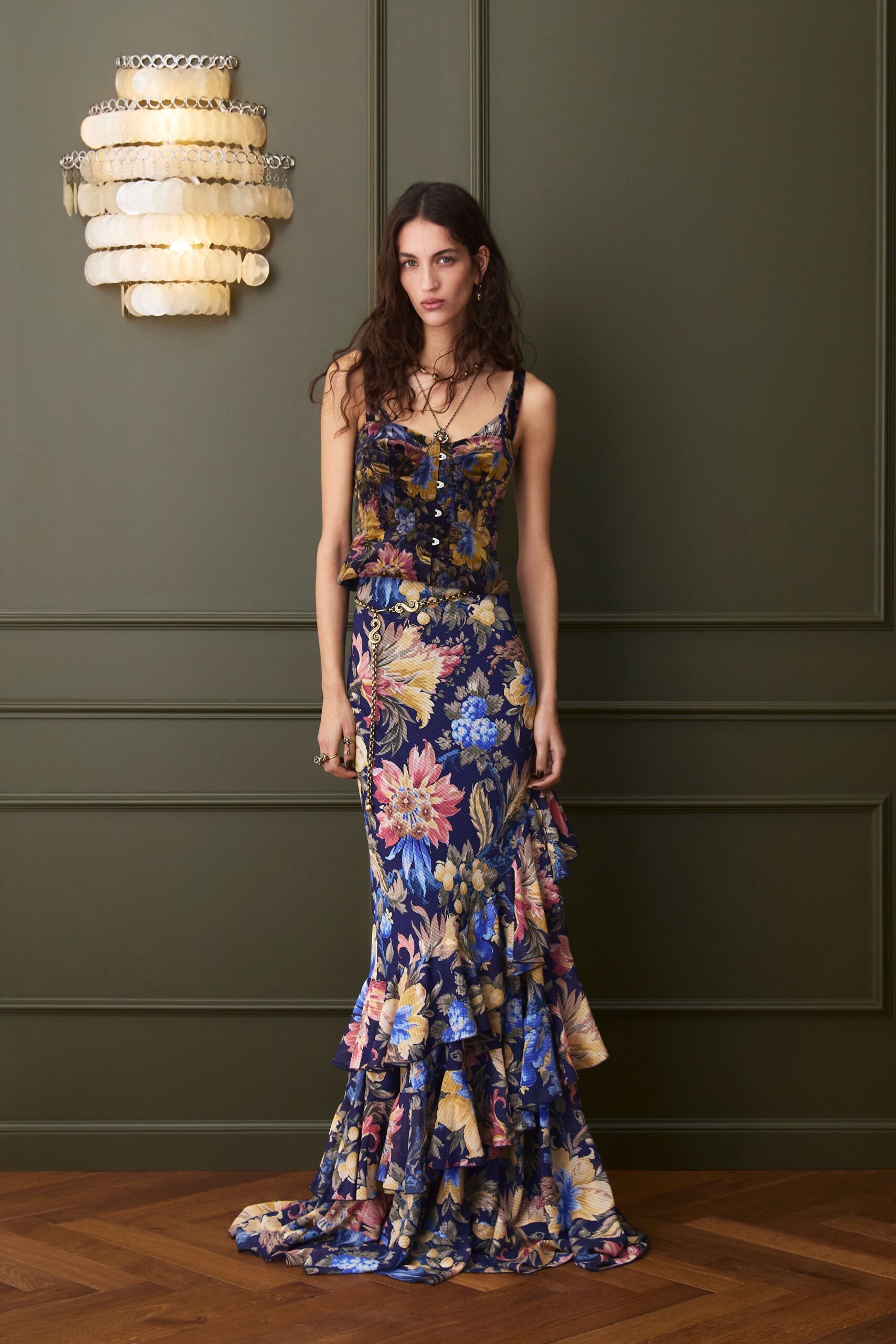 floral silk maxi gown