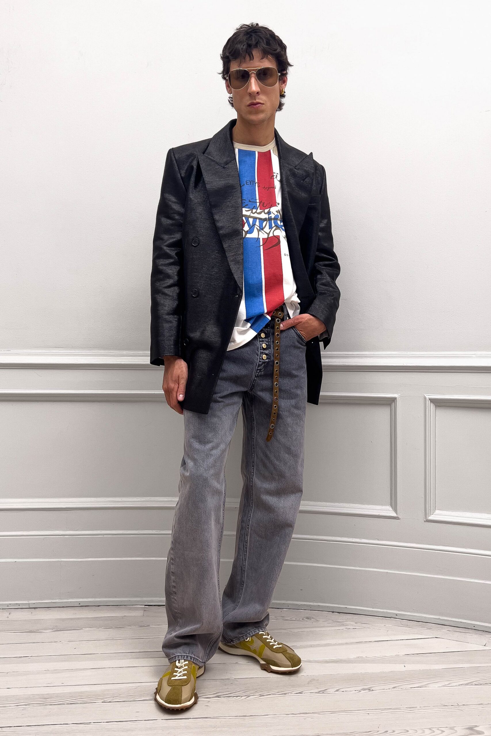 gray denim relaxed straight-leg jeans