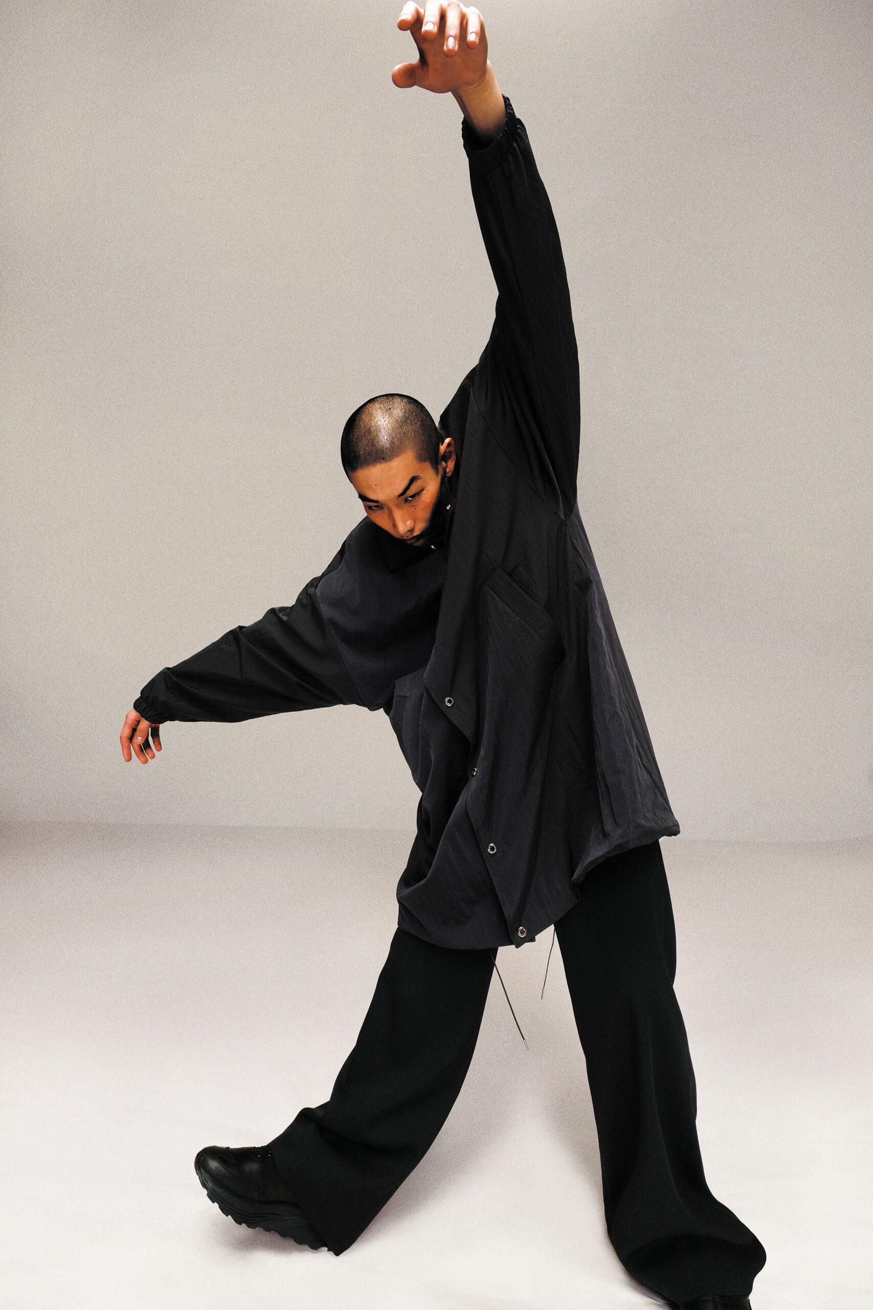 black relaxed jacket and pants