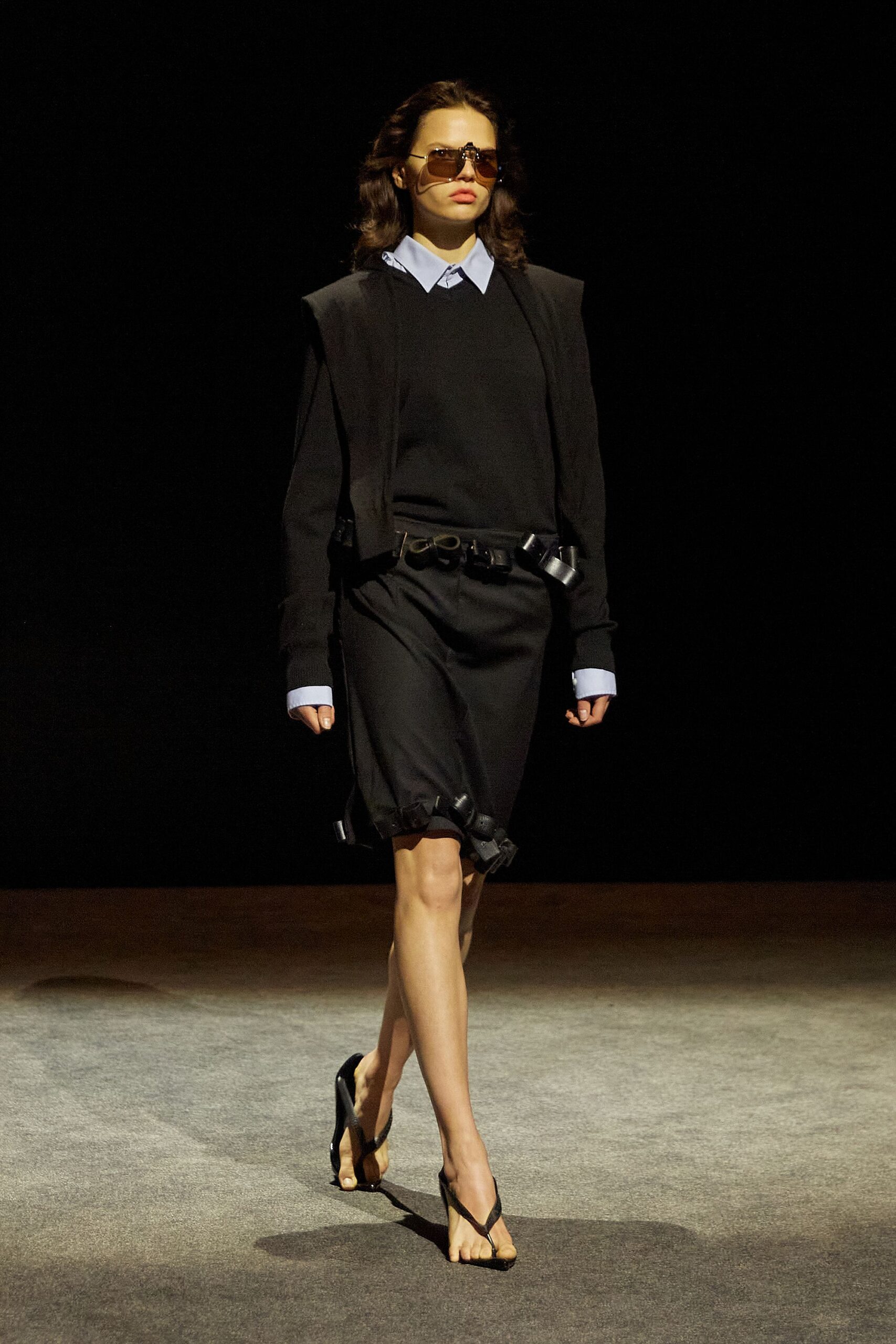 black blazer and skirt outfit