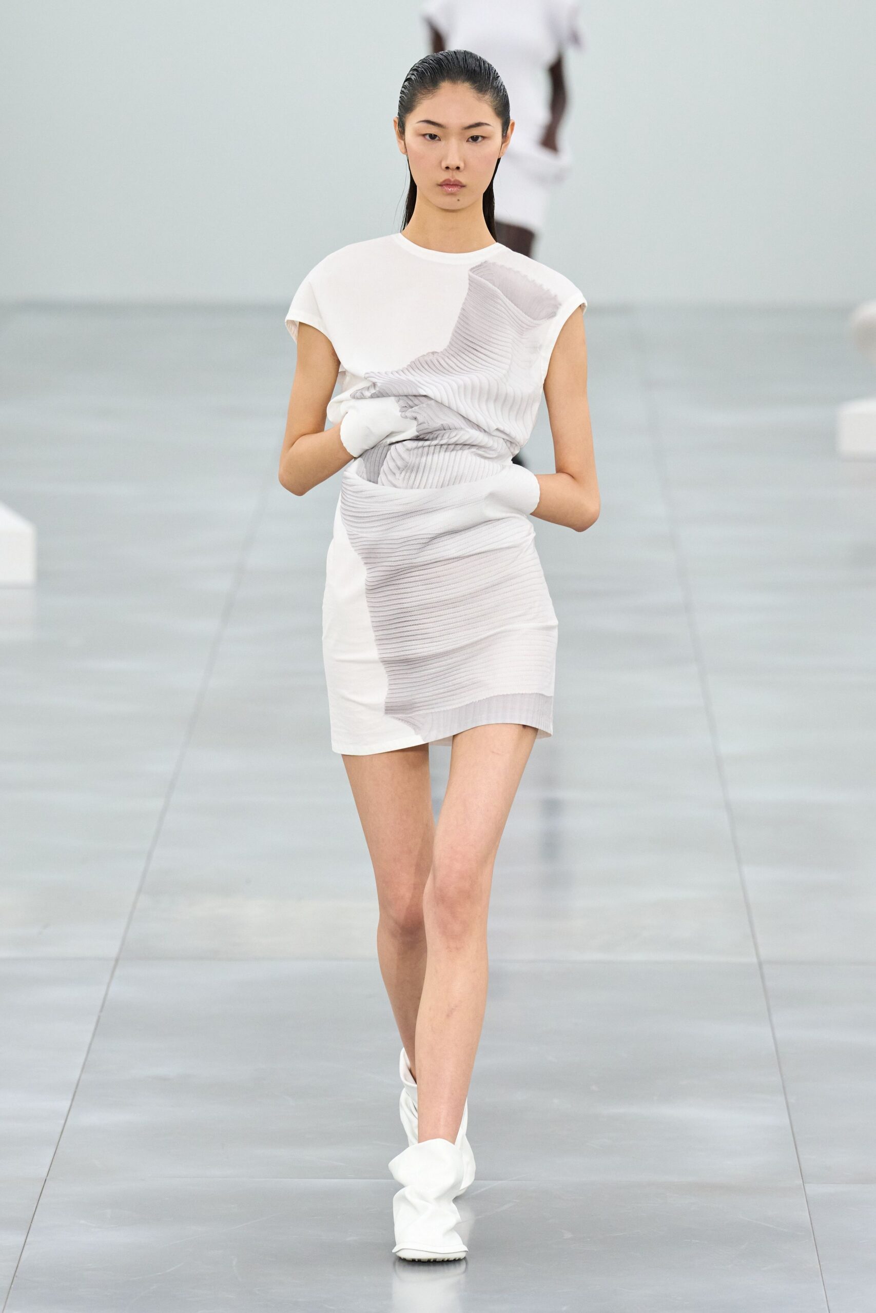 white neoprene fitted shoes