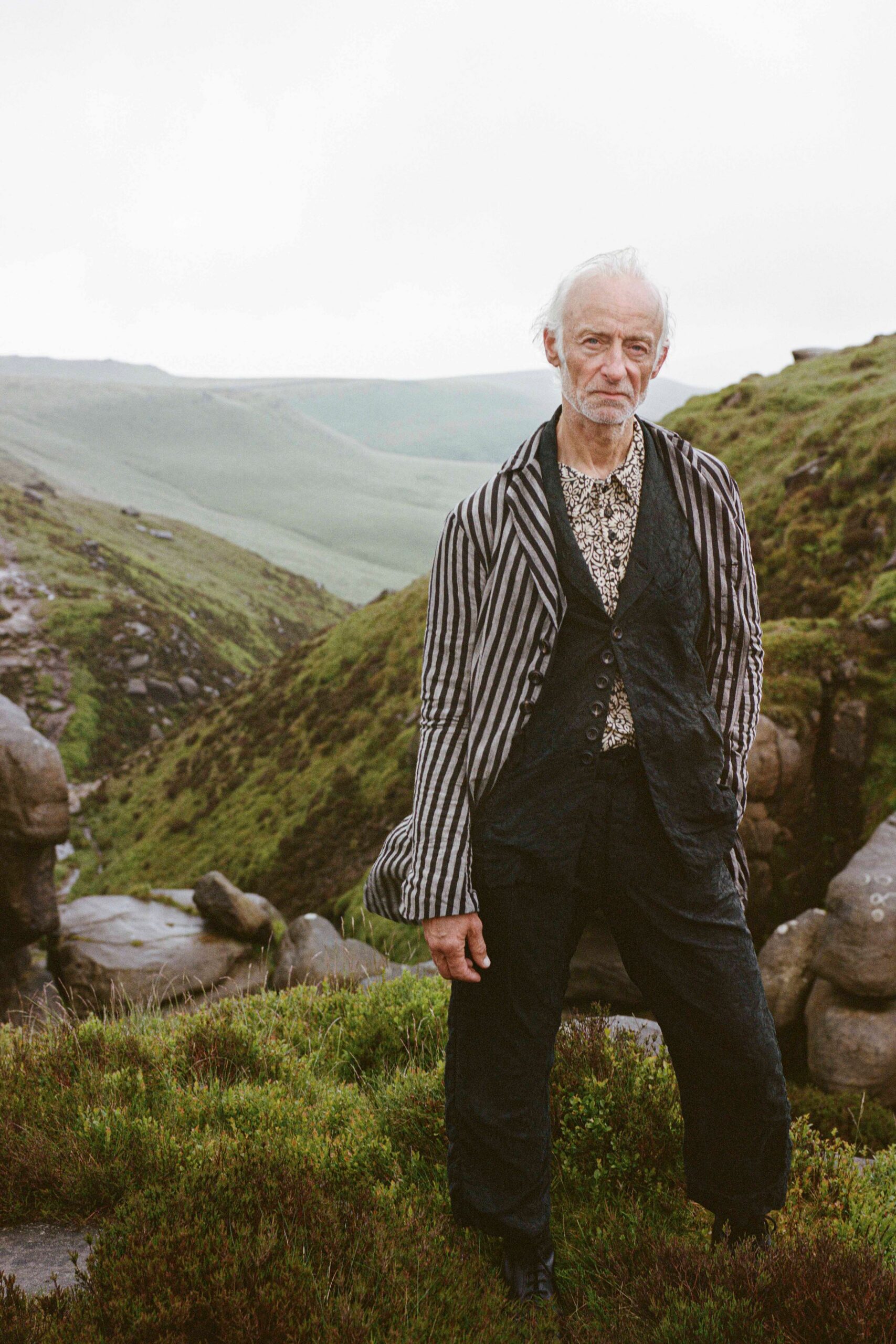 black and white striped jacket with vest