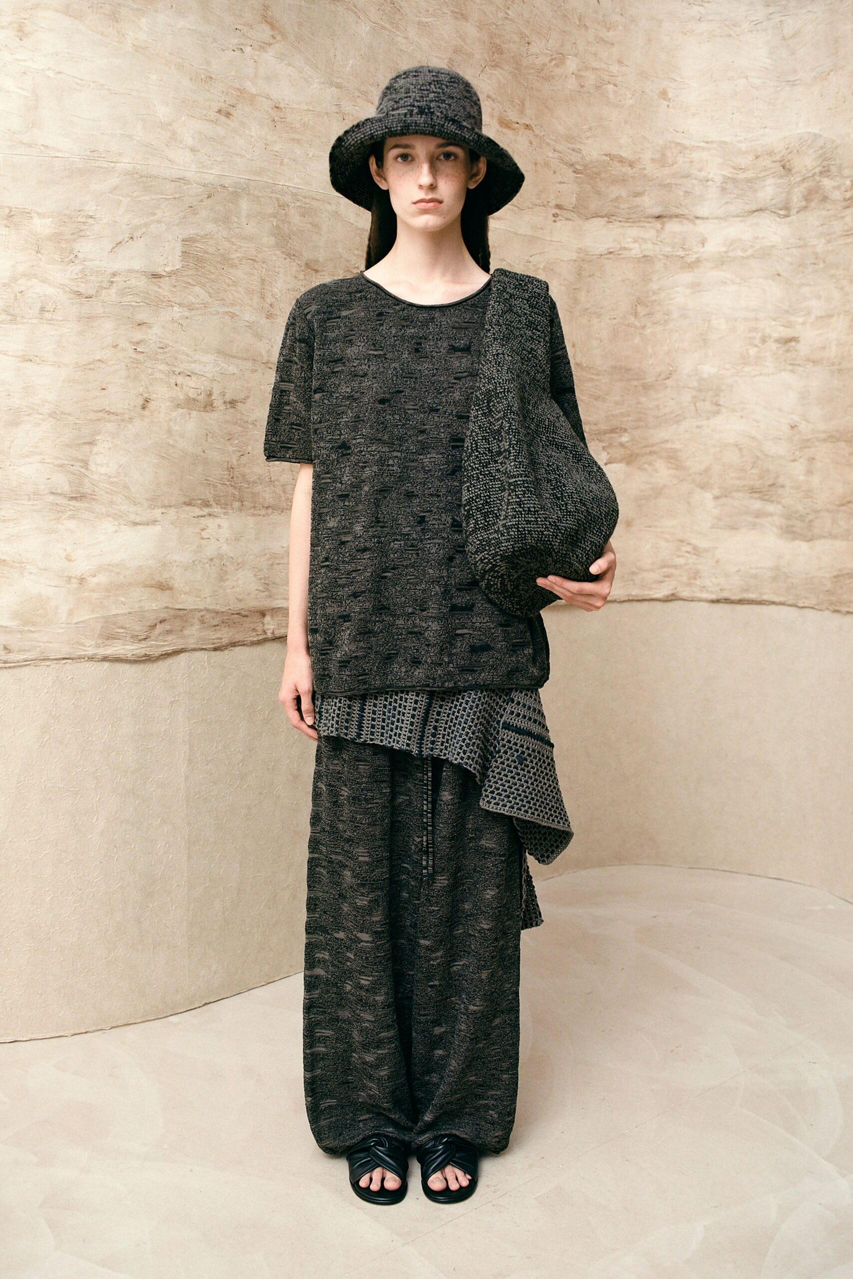 black relaxed top and pants outfit