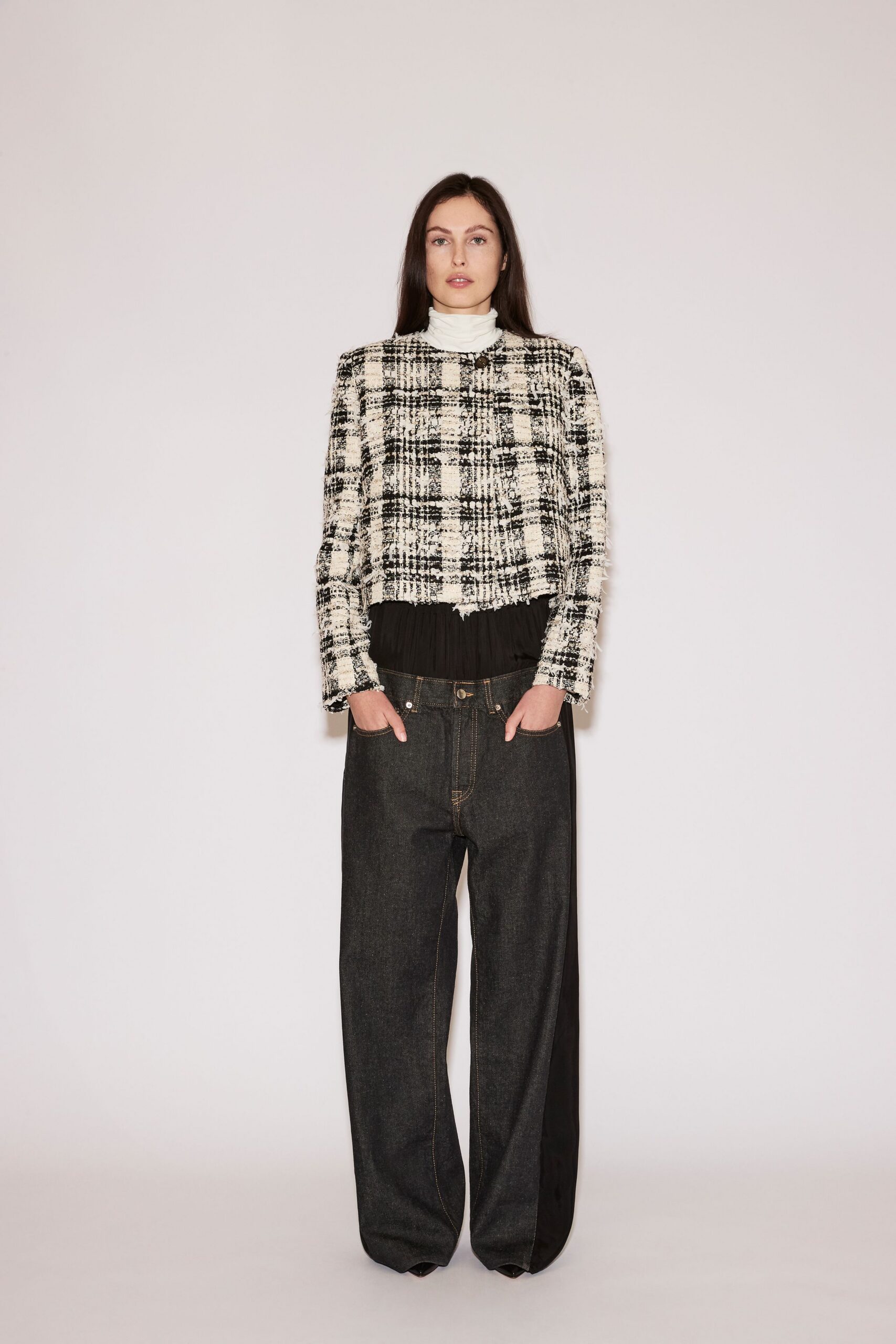 black denim relaxed wide-leg pants
