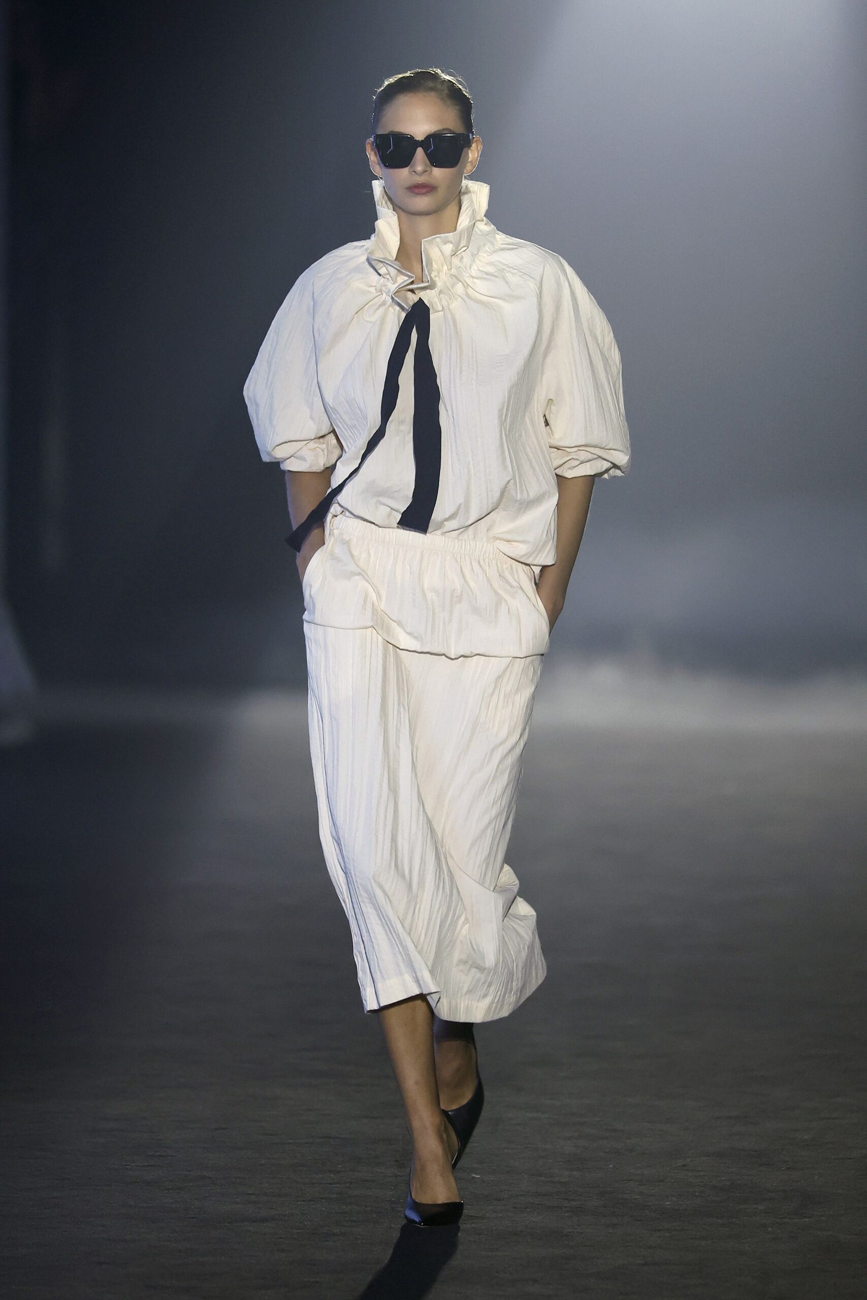 white relaxed top and pants