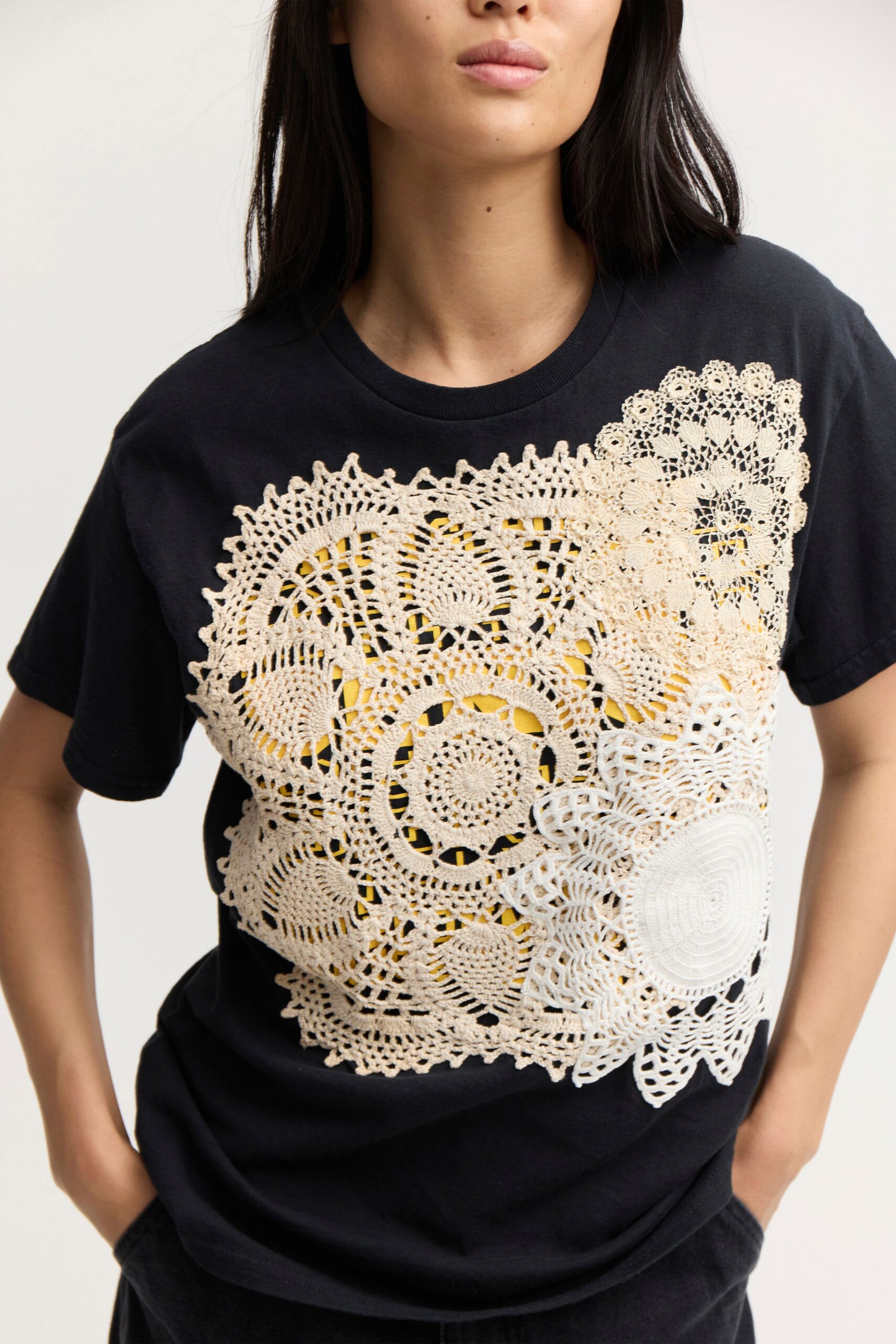 black printed t-shirt