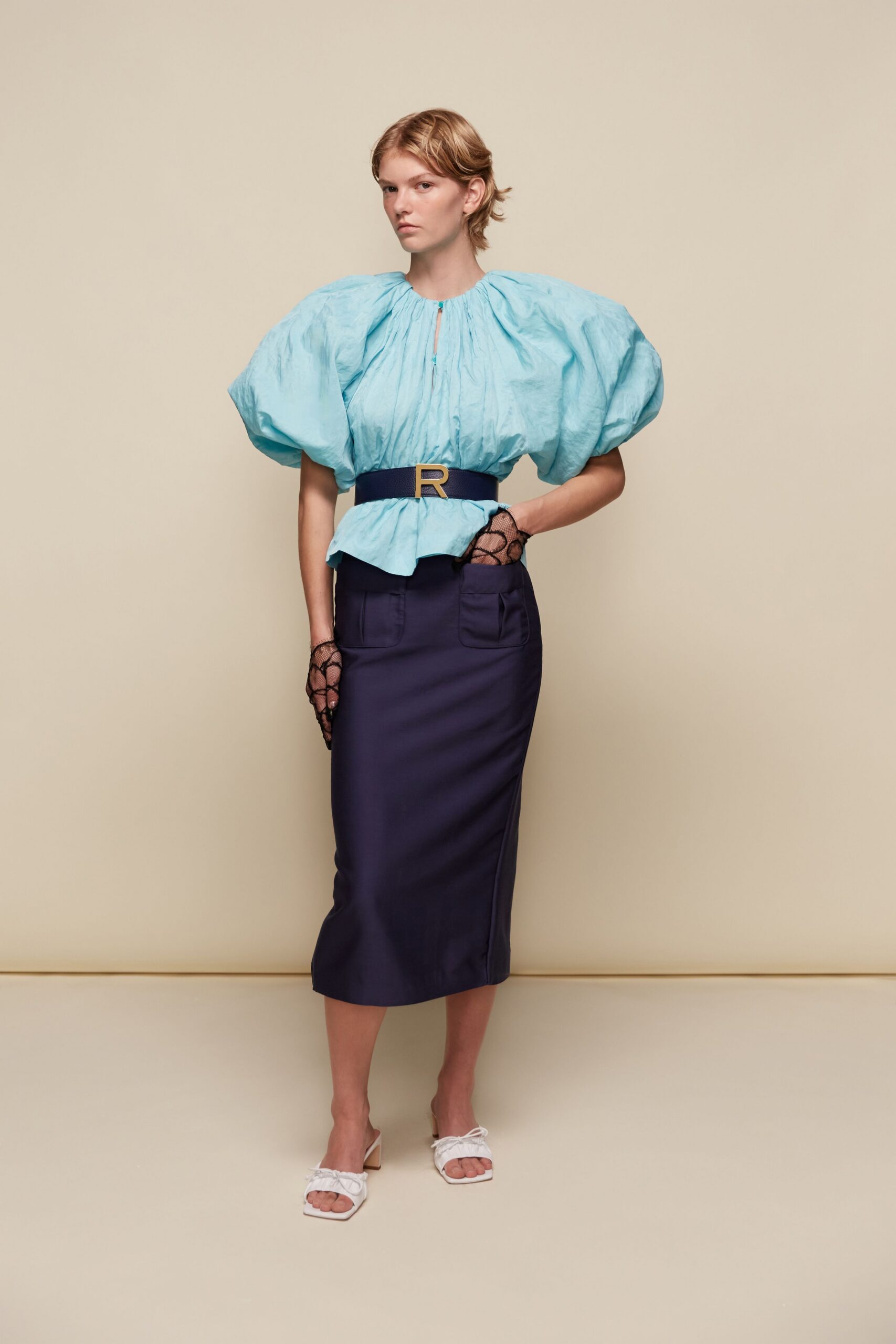 blue cotton belted belt