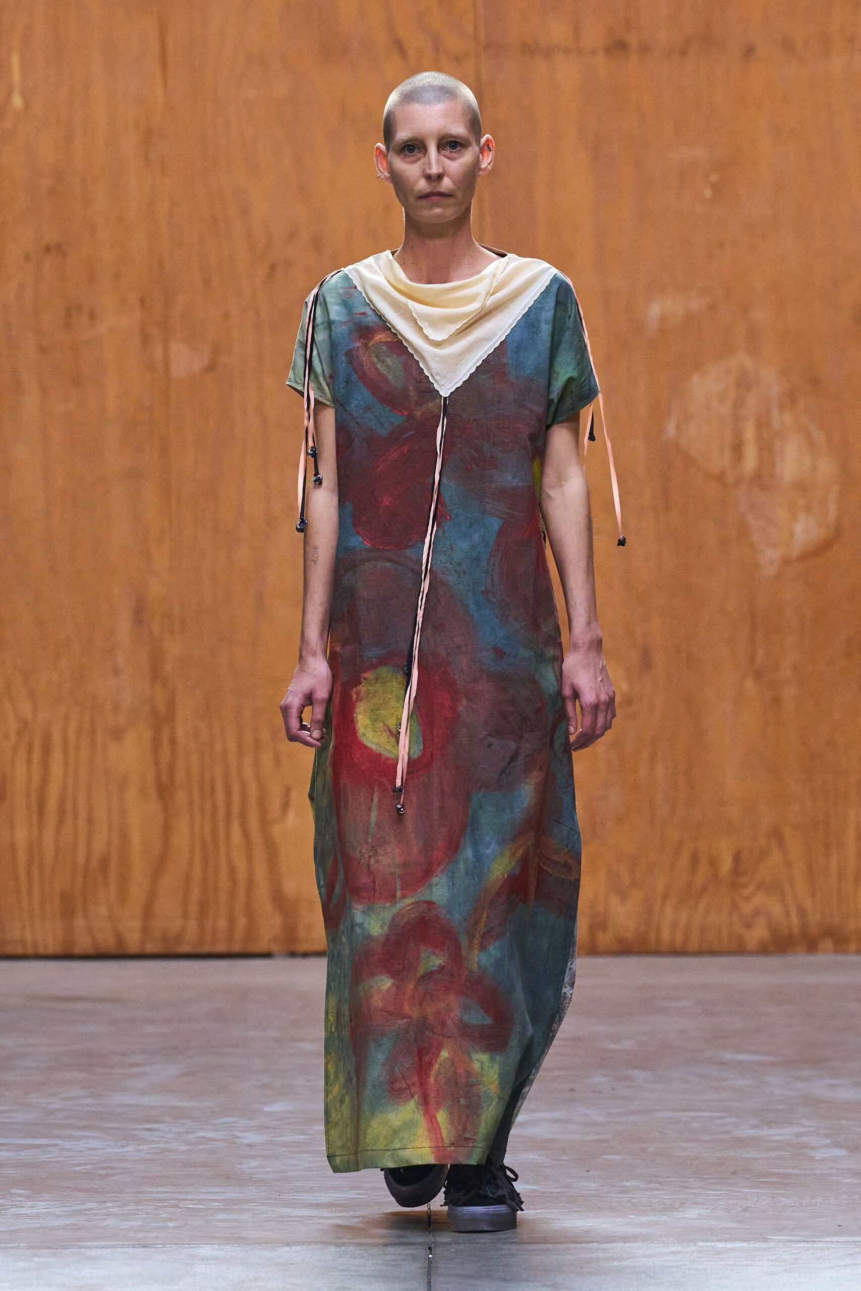 multi cotton sleeveless v-neck relaxed printed maxi dress