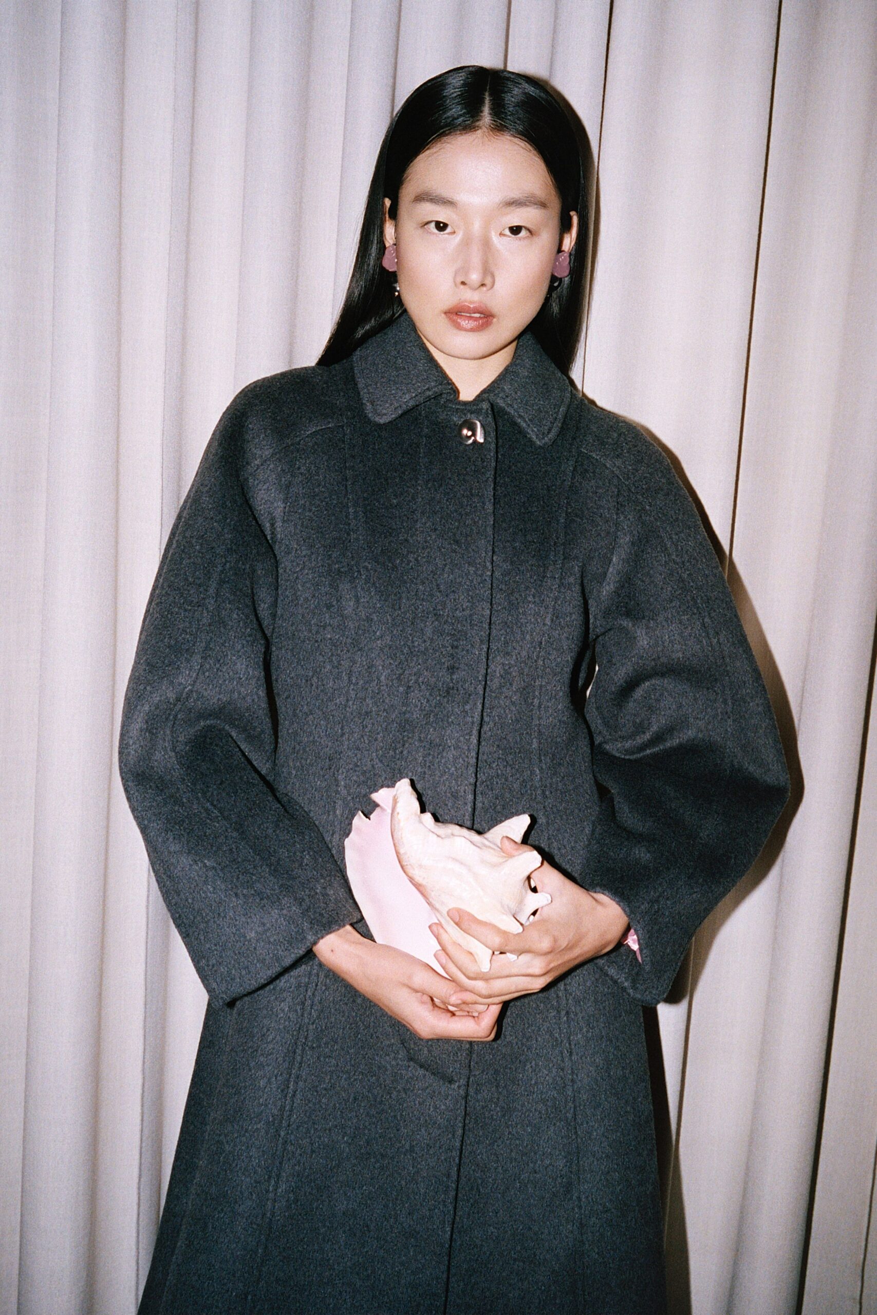 gray wool relaxed coat