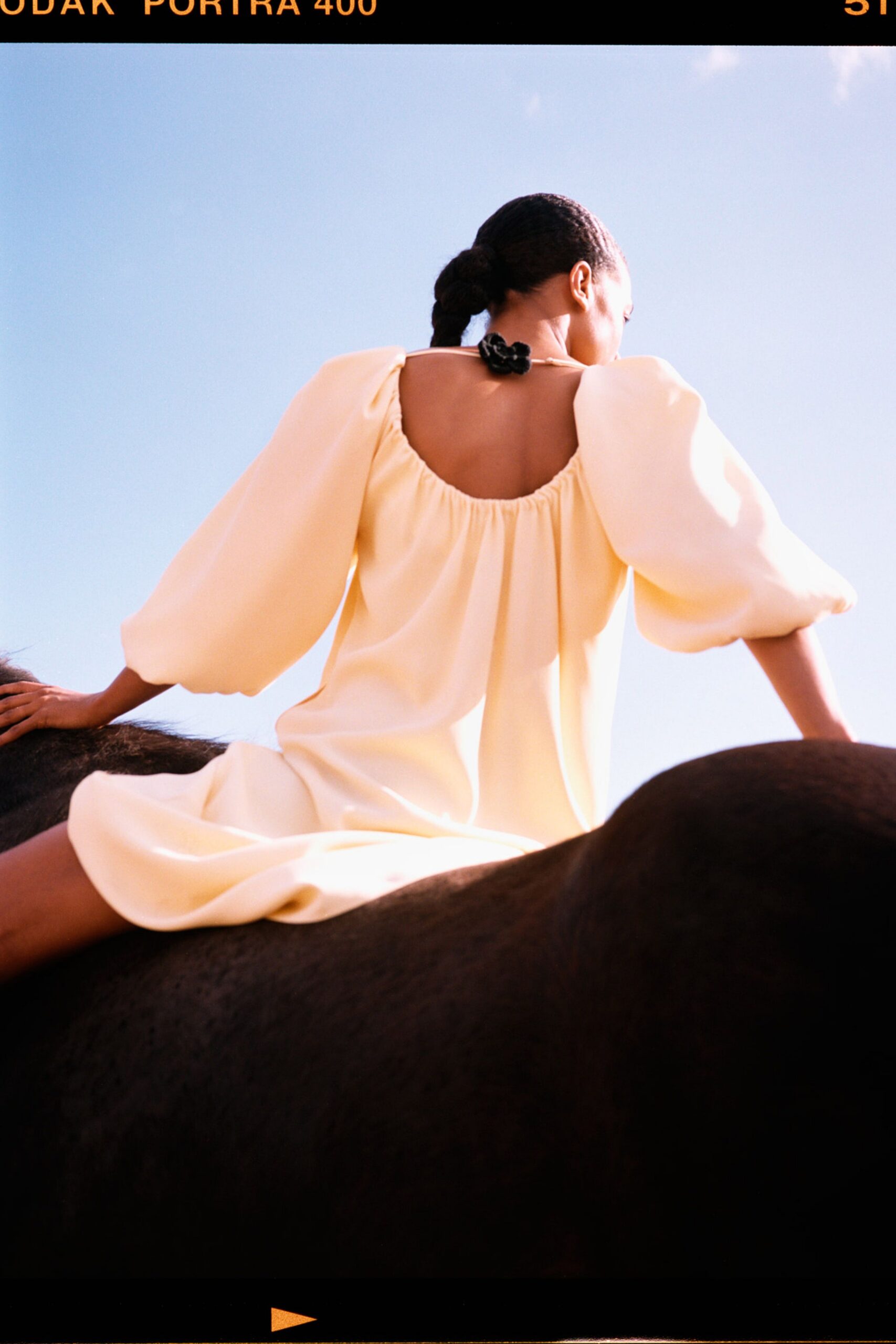 yellow relaxed backless dress