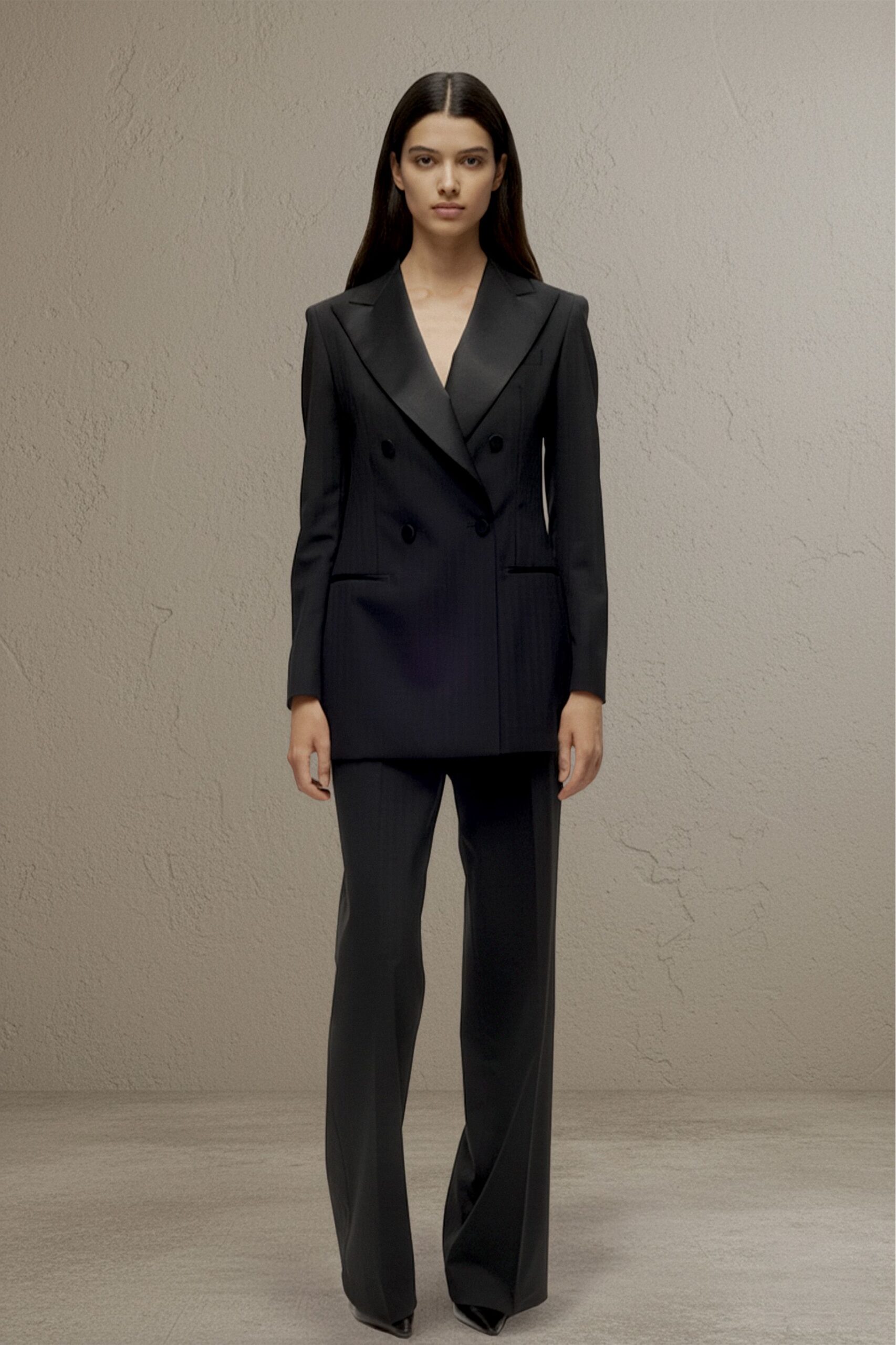 black tailored suit