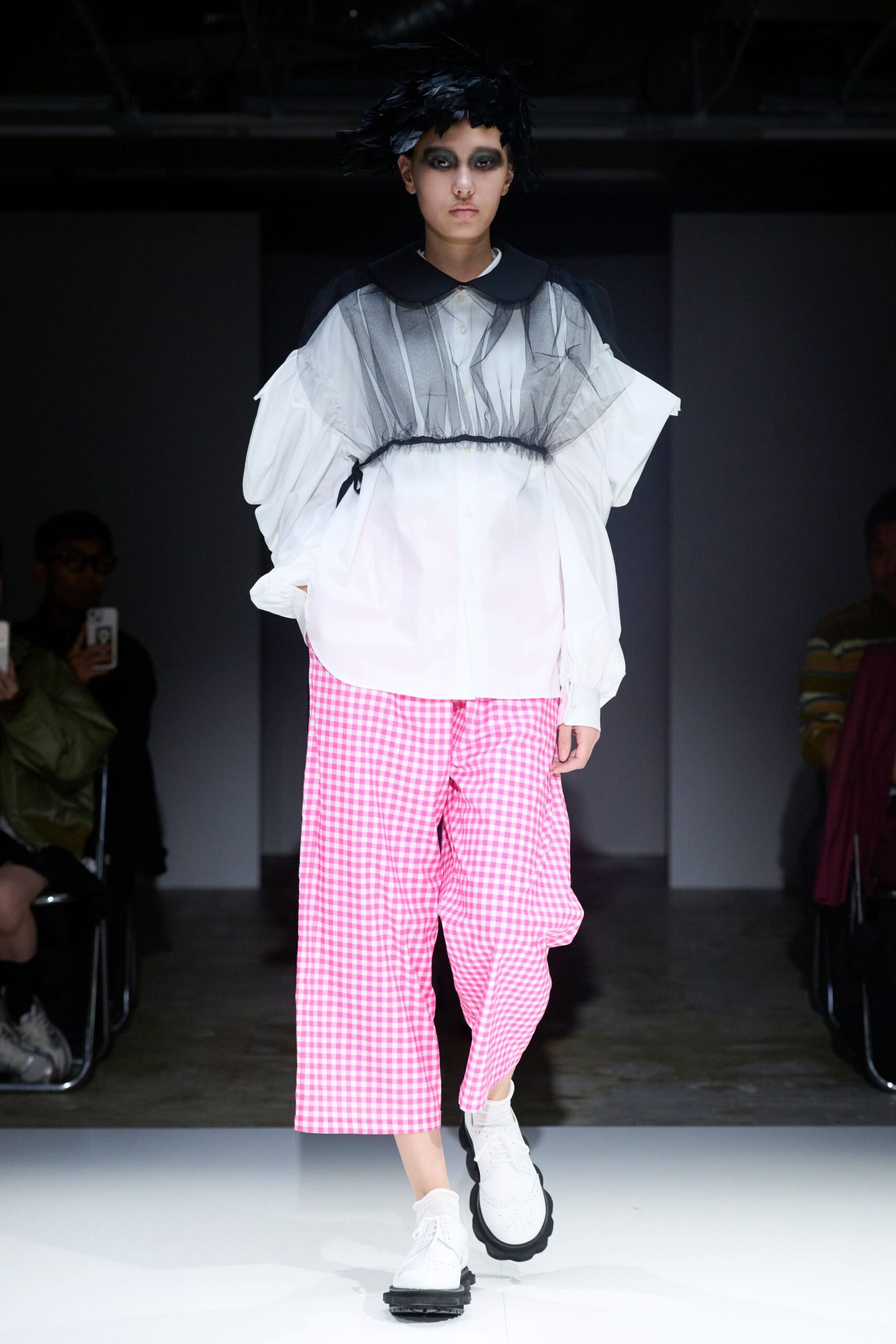 white cotton long-sleeve collared relaxed layered shirt