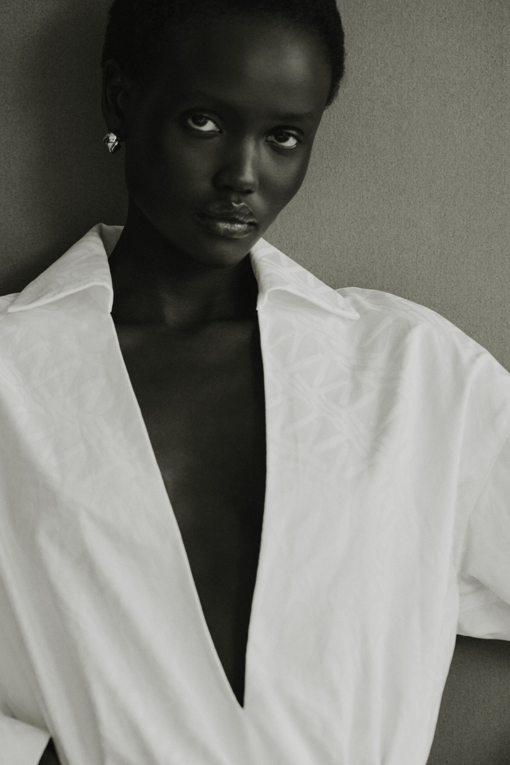 white relaxed shirt-dress