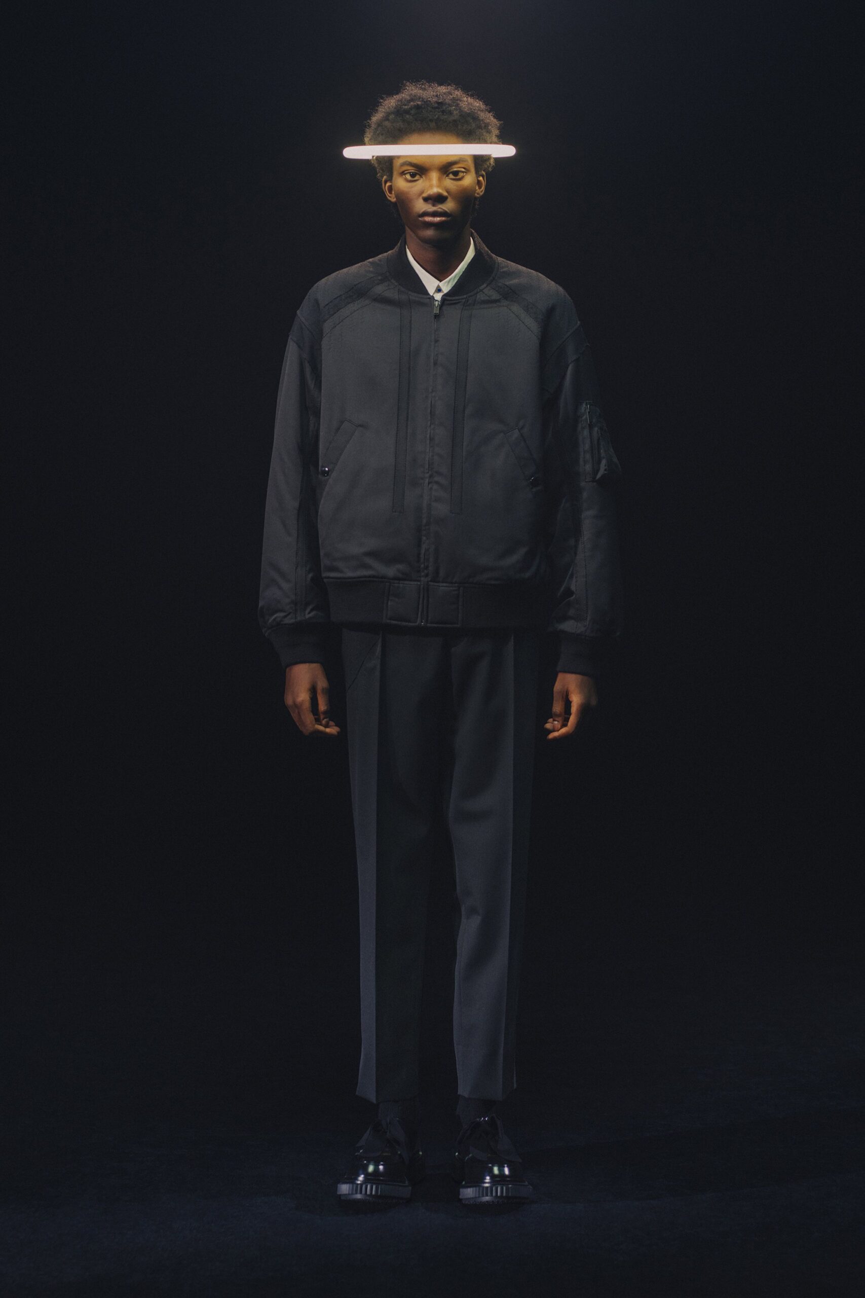 black relaxed jacket with tailored pants