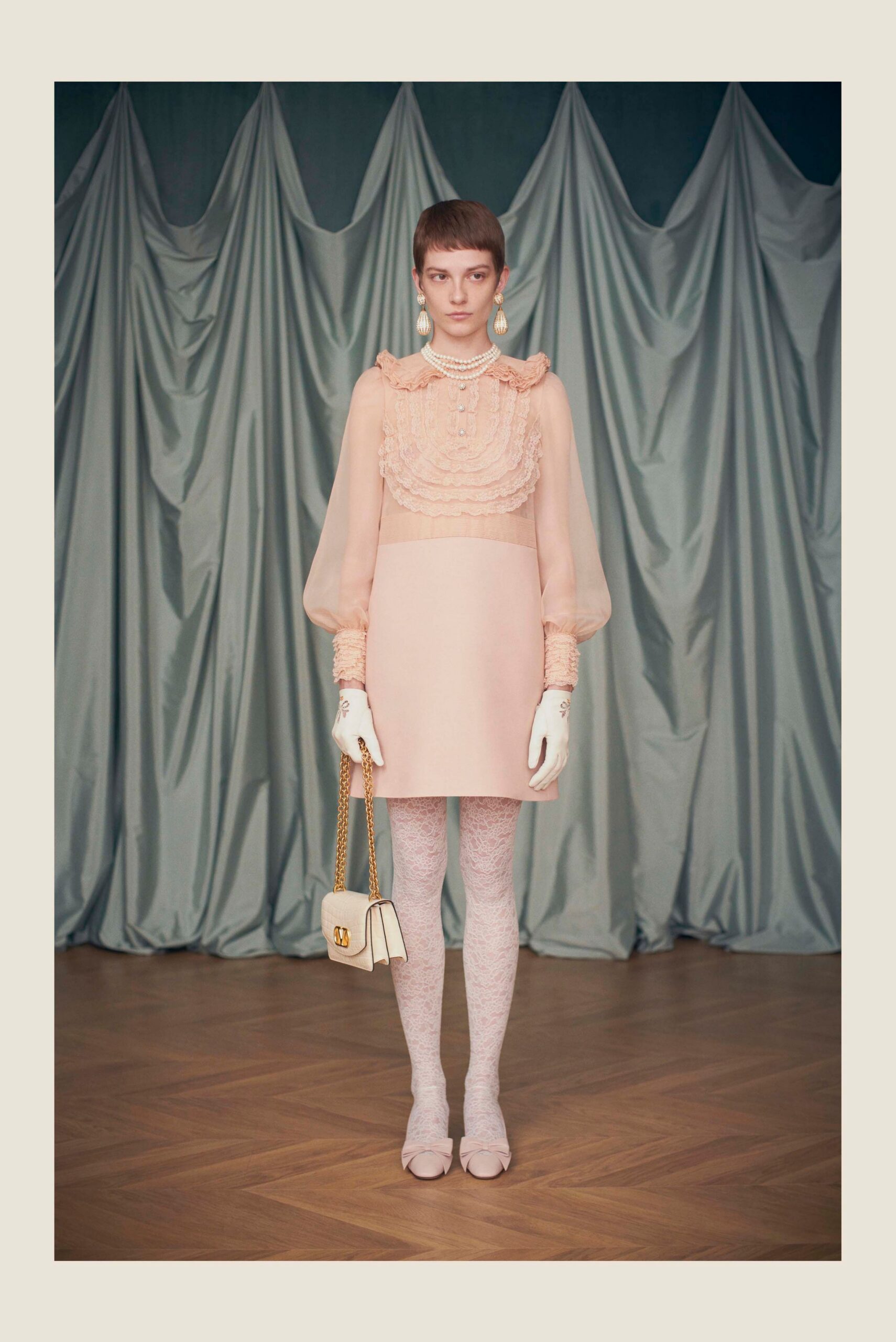 white silk gloves