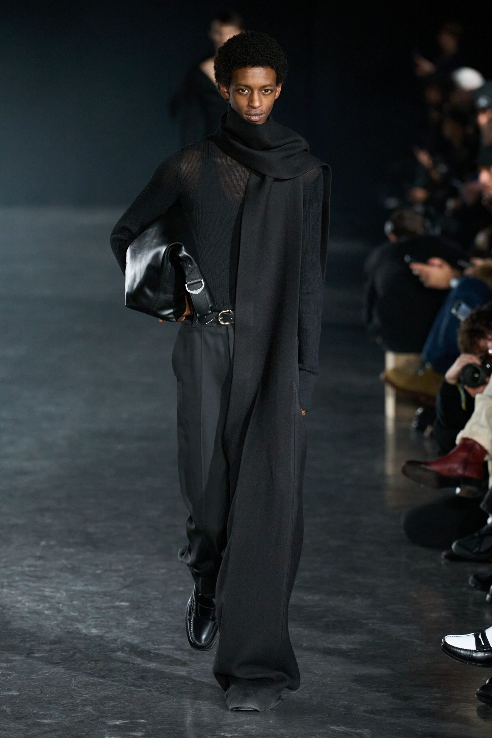 black relaxed top and fitted pants