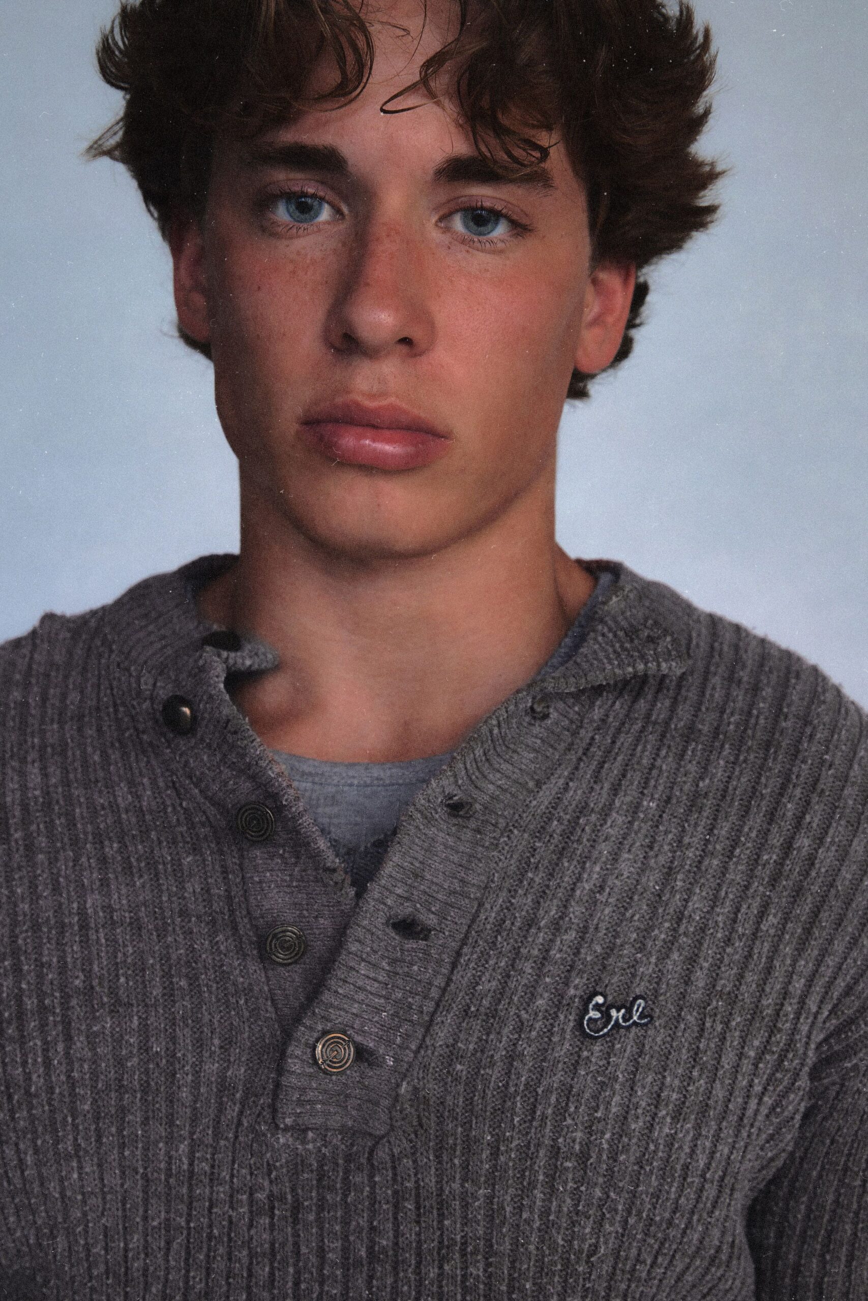 gray fitted sweater and t-shirt