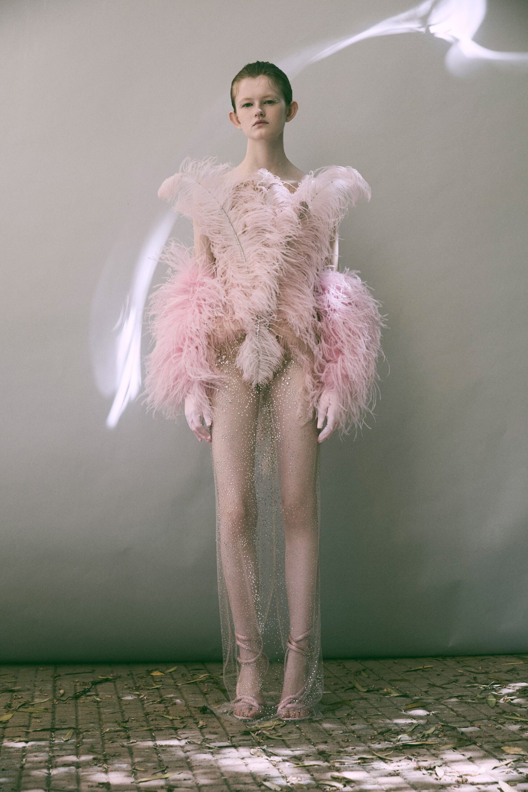 white silk gloves