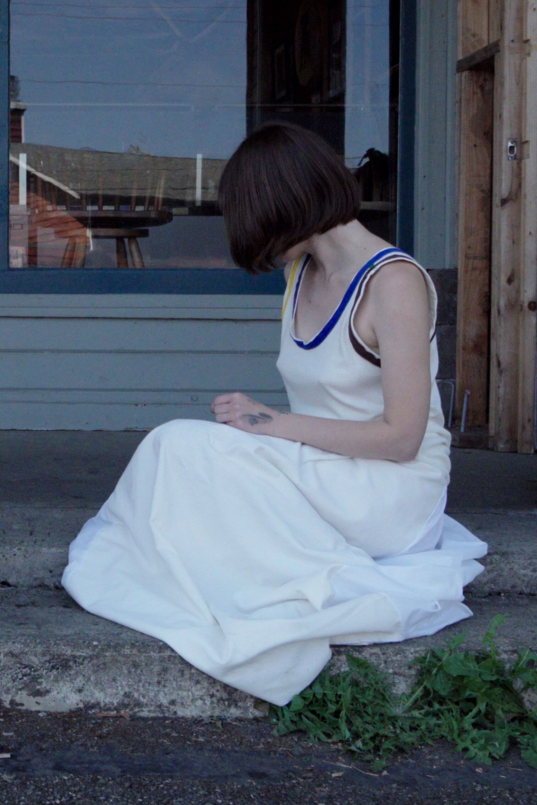 white sleeveless maxi dress