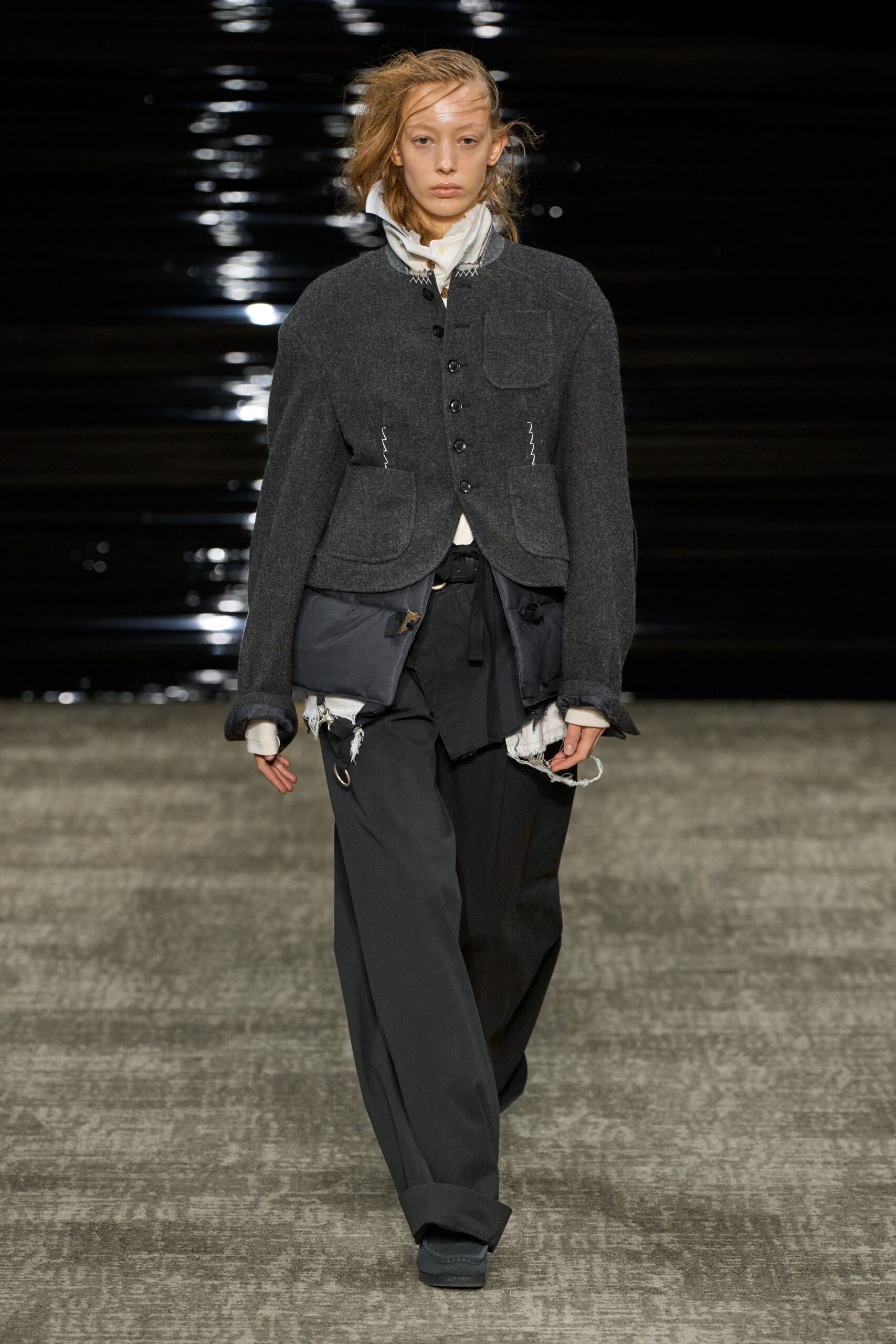 gray wool fitted jacket