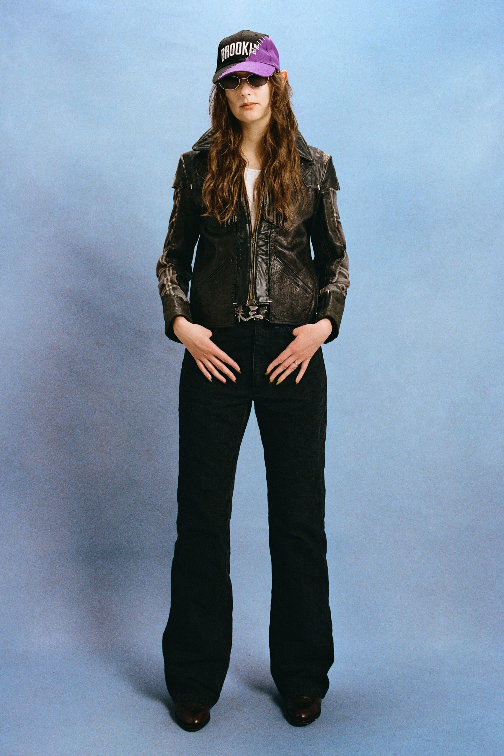 black leather jacket with t-shirt