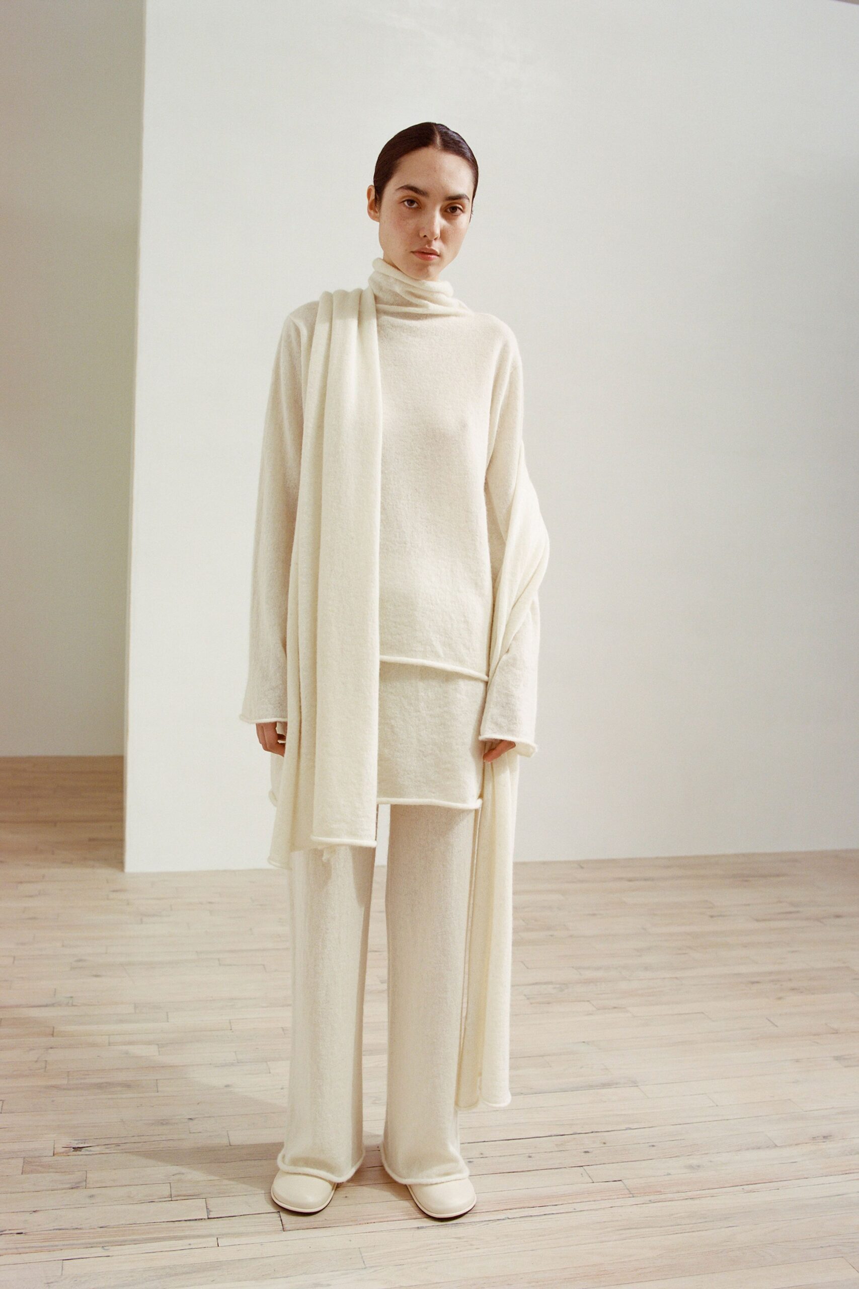 white relaxed top and pants