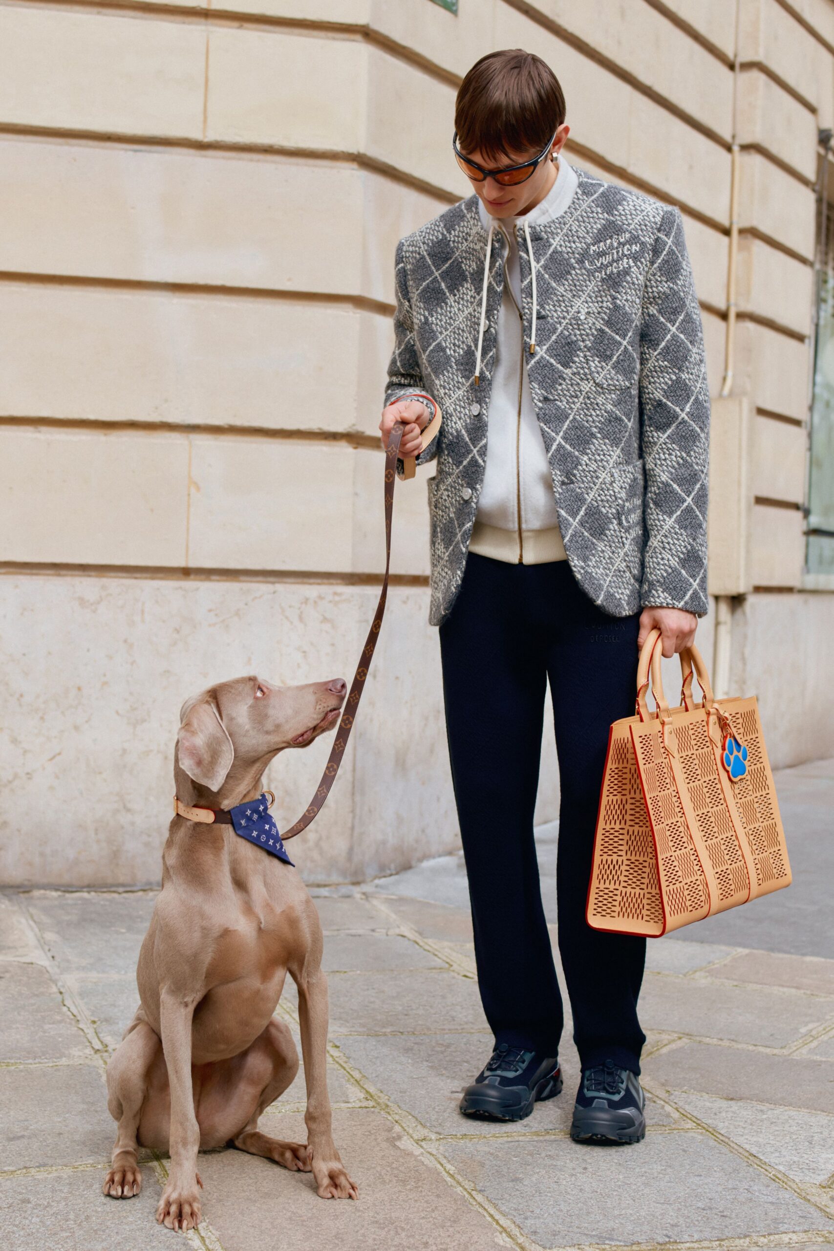 gray checked blazer with hoodie