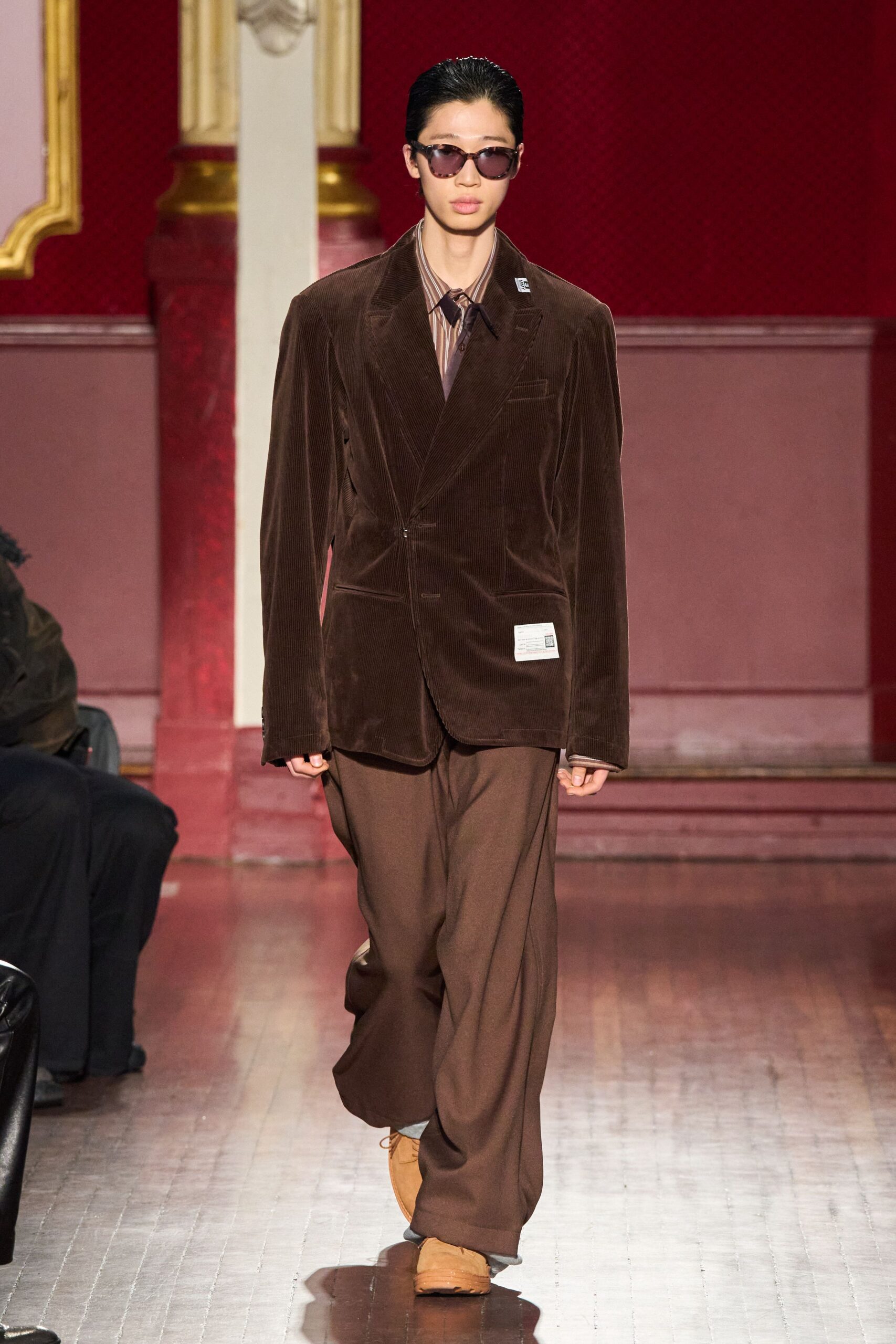 brown velvet tailored blazer