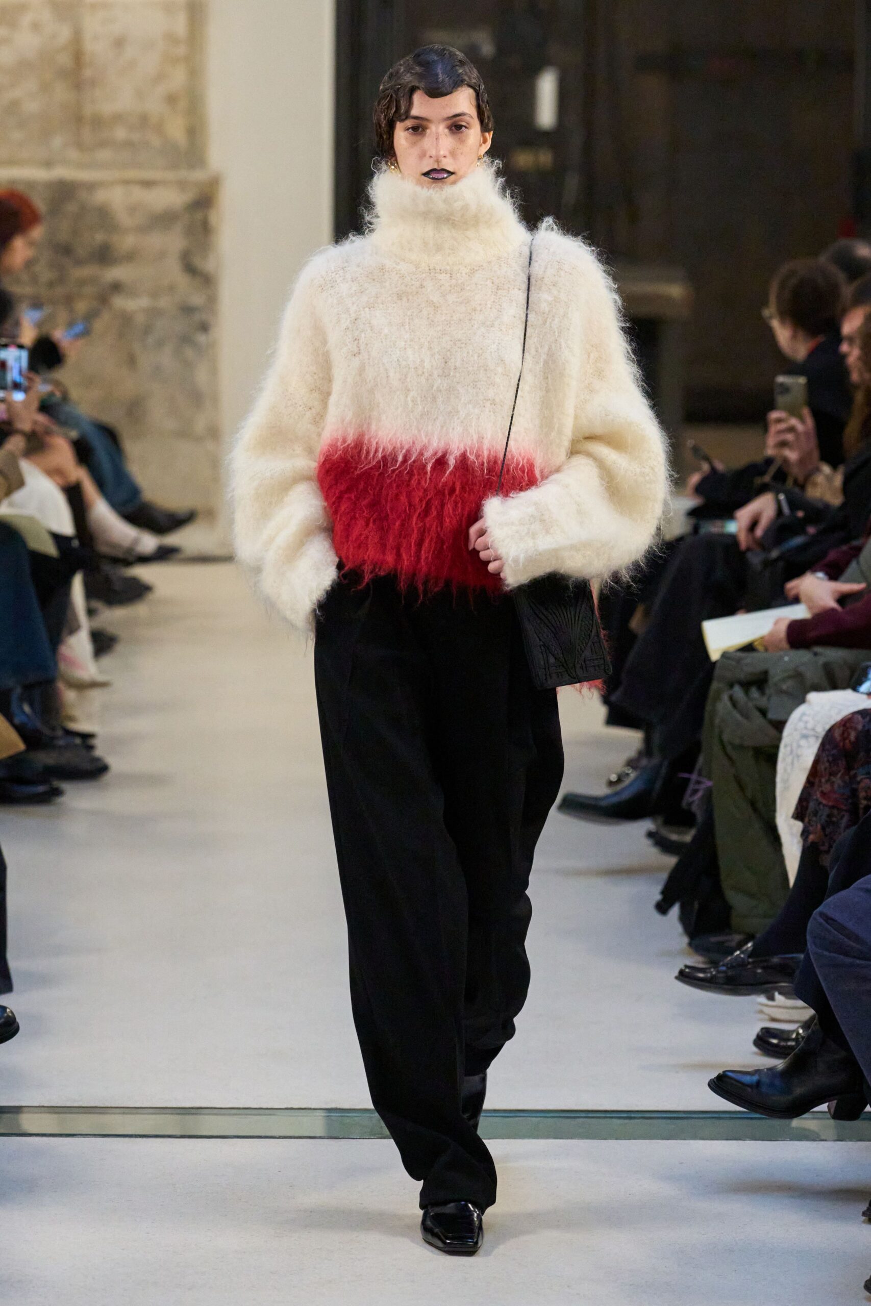 white and red wool sweater