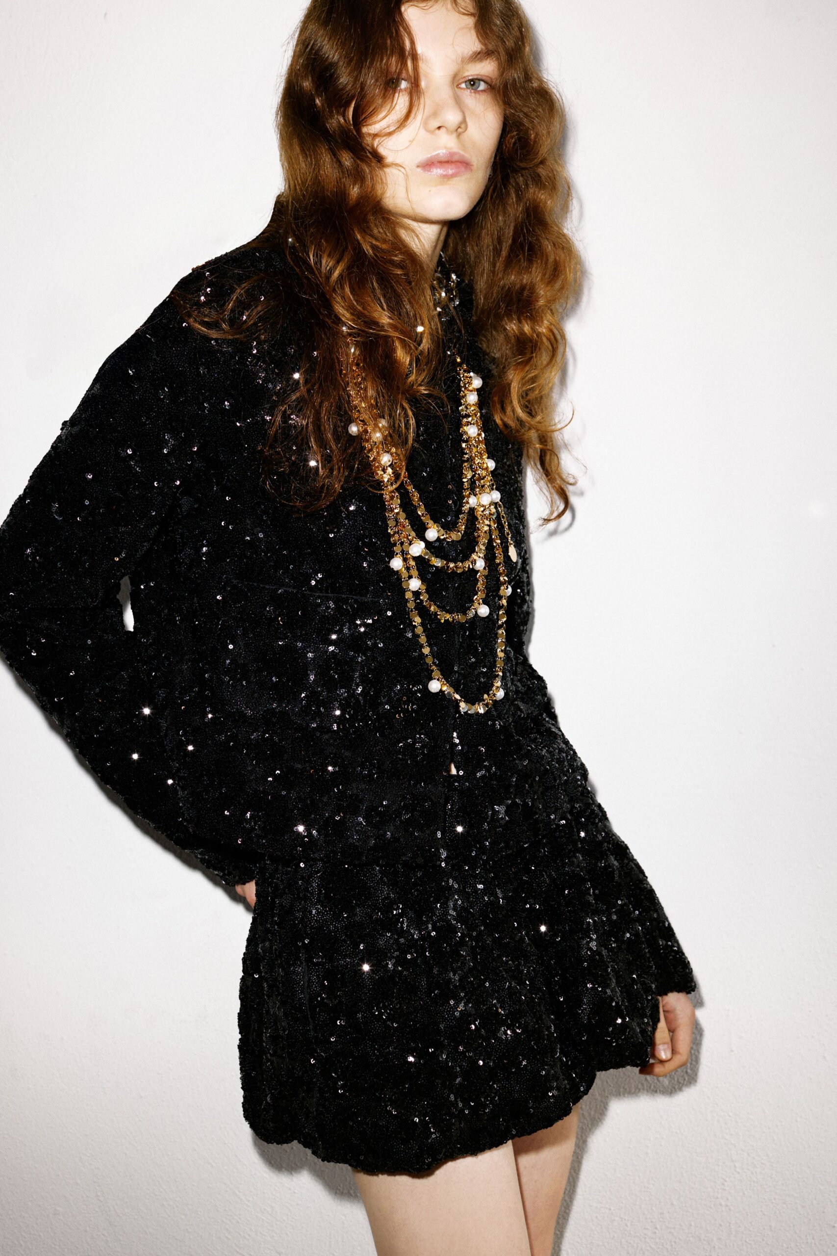 black velvet sequined mini dress
