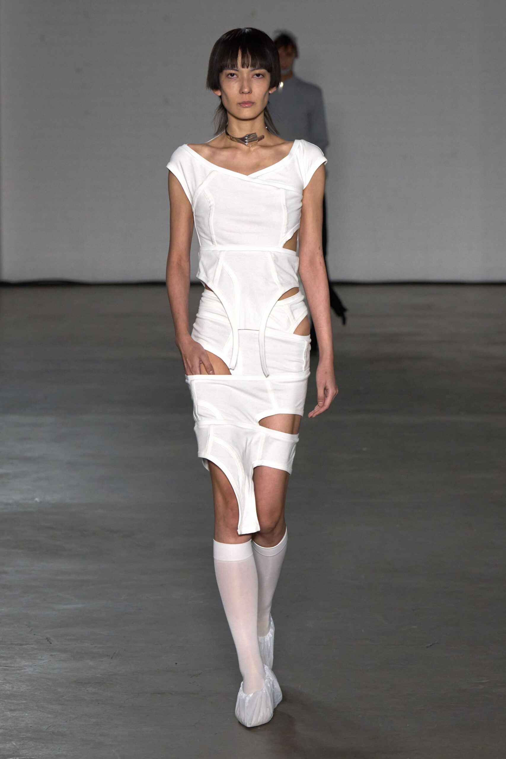 white fitted mini dress