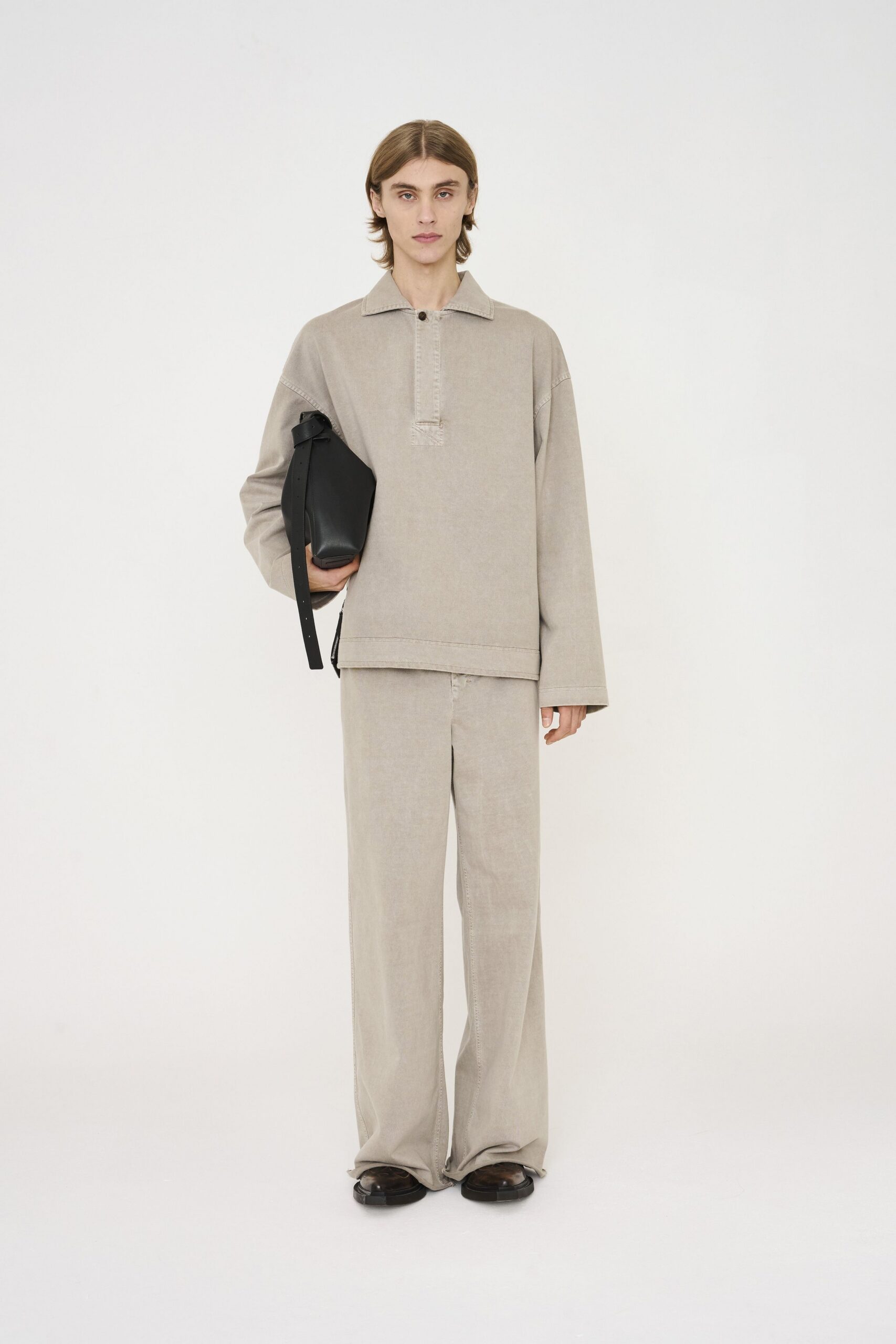 beige relaxed top and pants