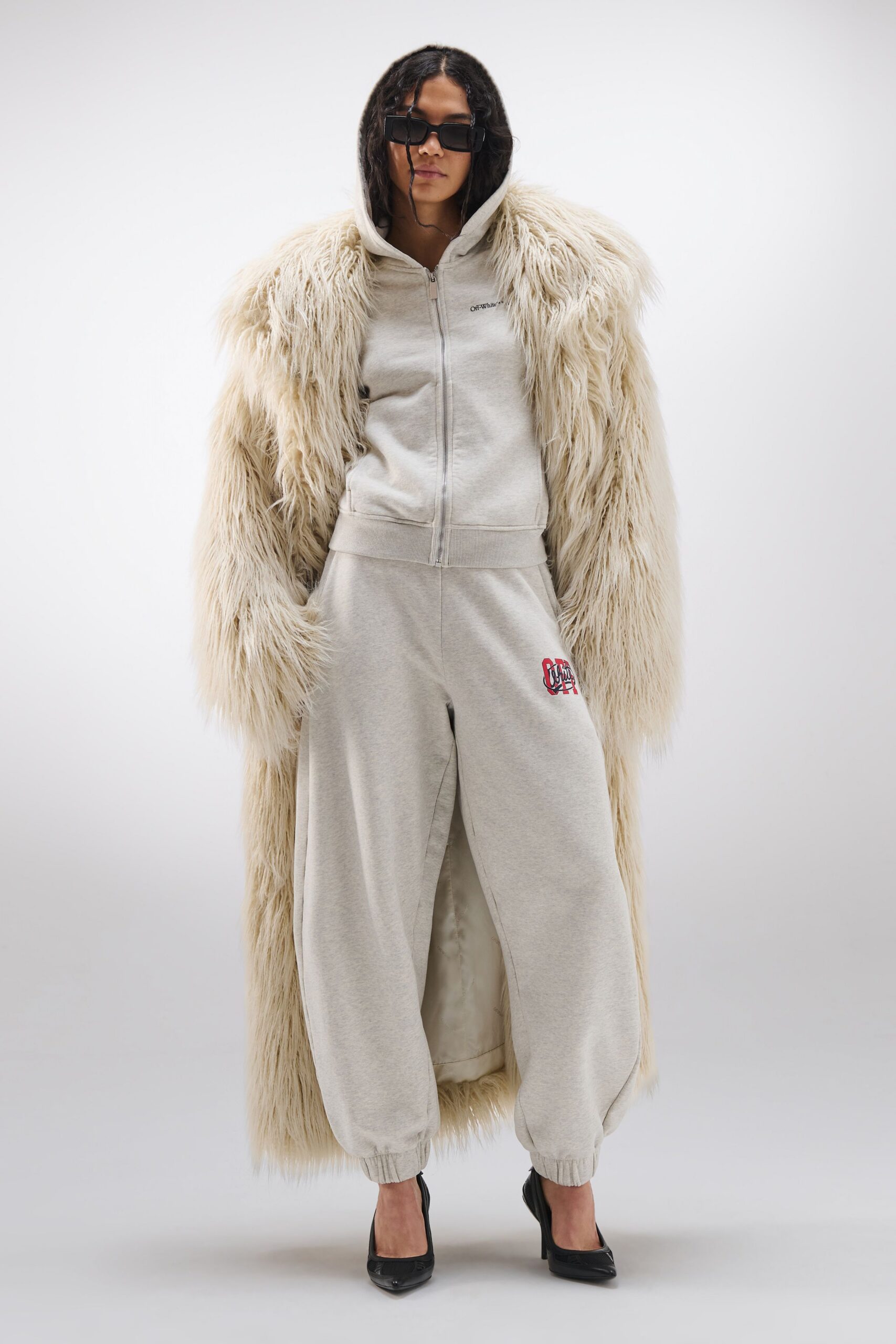gray cotton long-sleeve fitted zippered jumpsuit