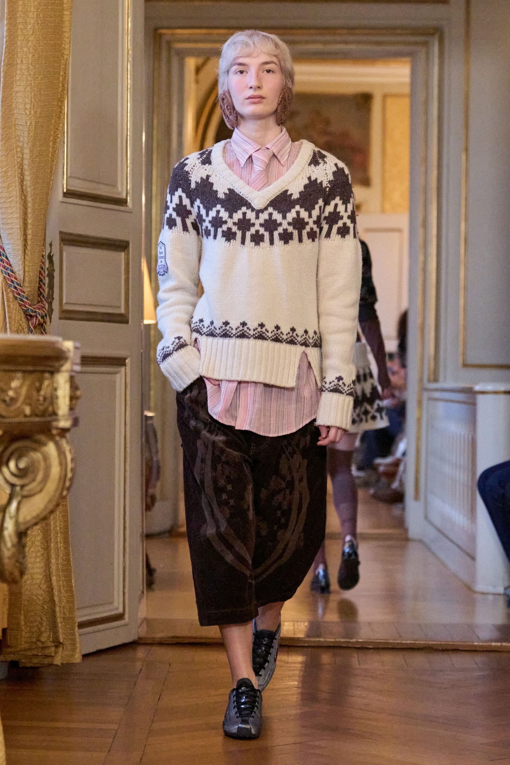brown velvet relaxed flared skirt