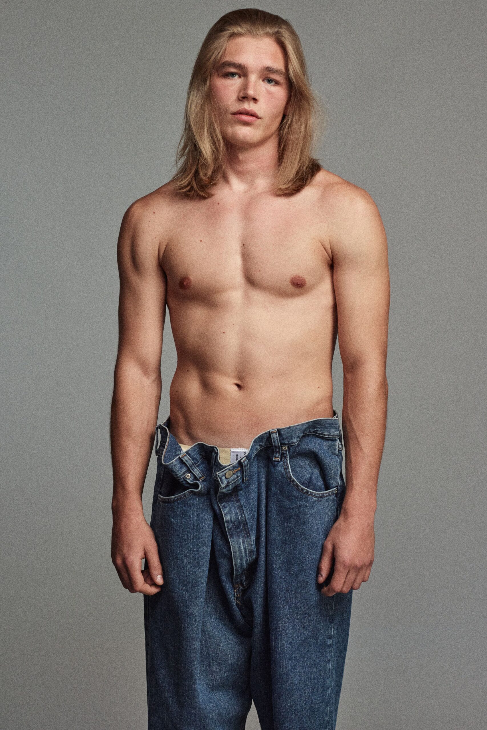 relaxed blue denim pants