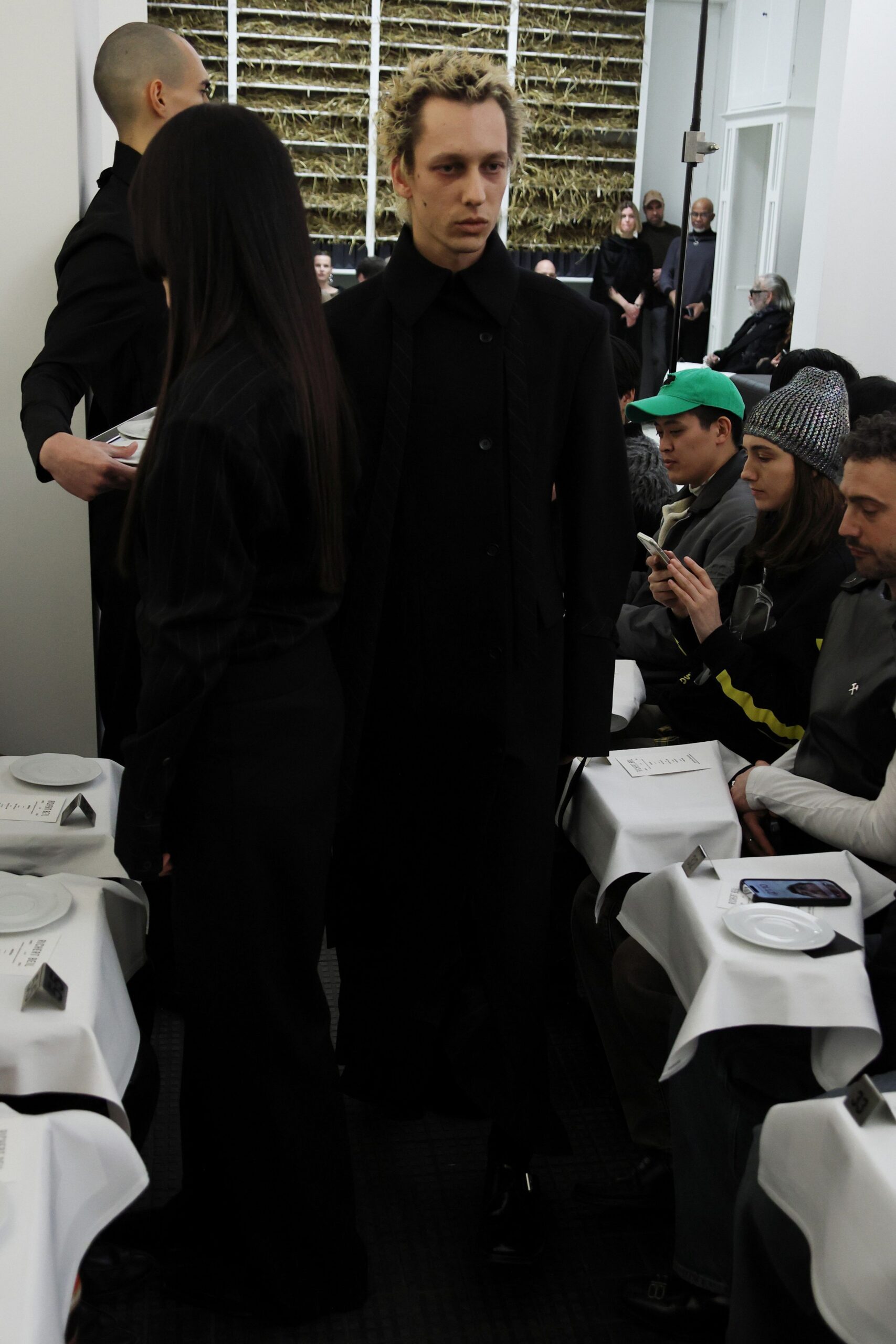 black wool coat and pants