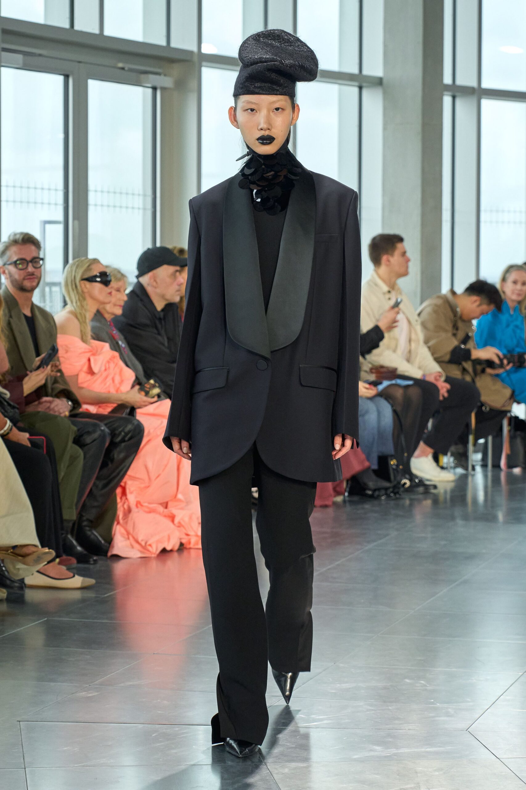 black structured hat