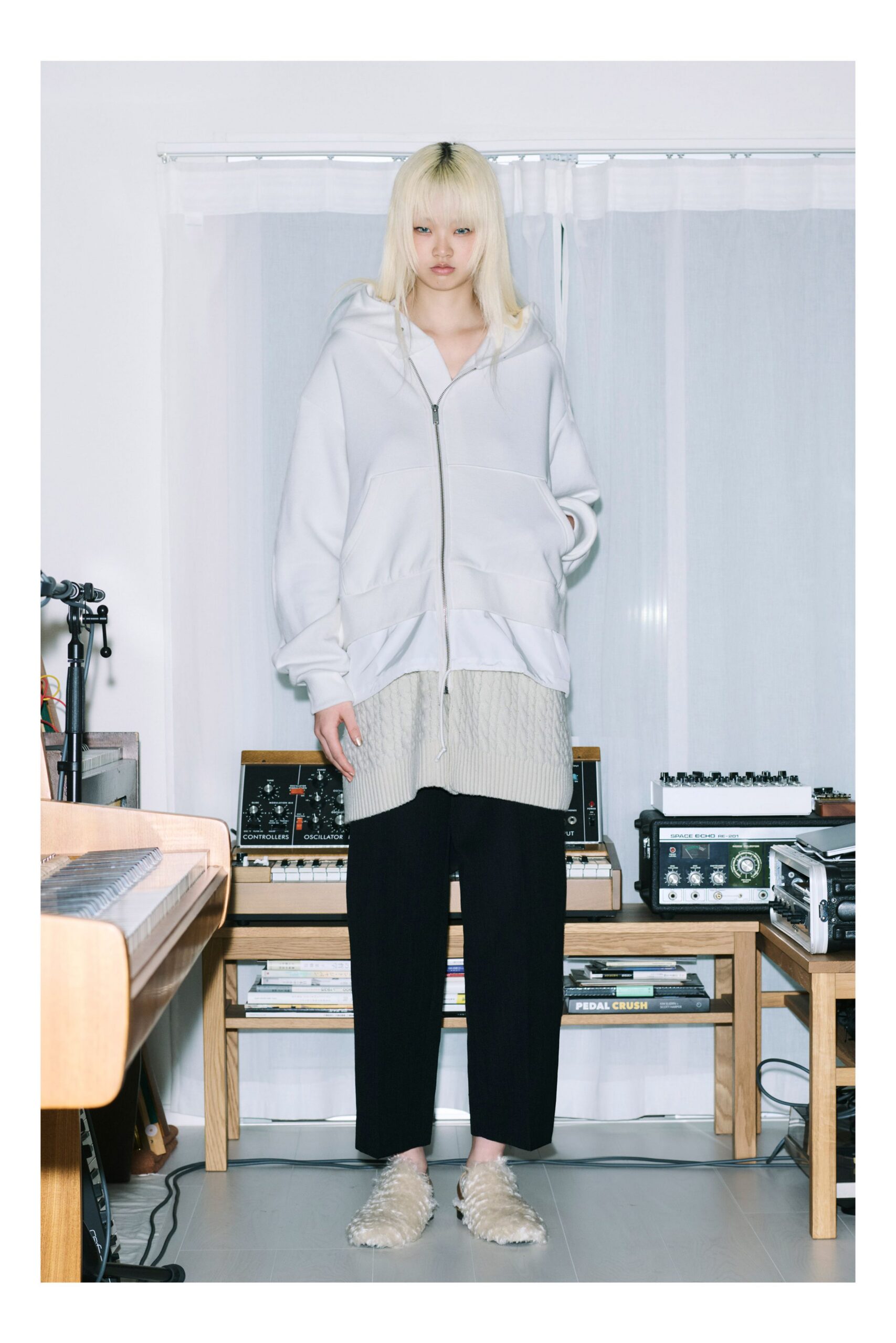 oversized white hoodie with relaxed top