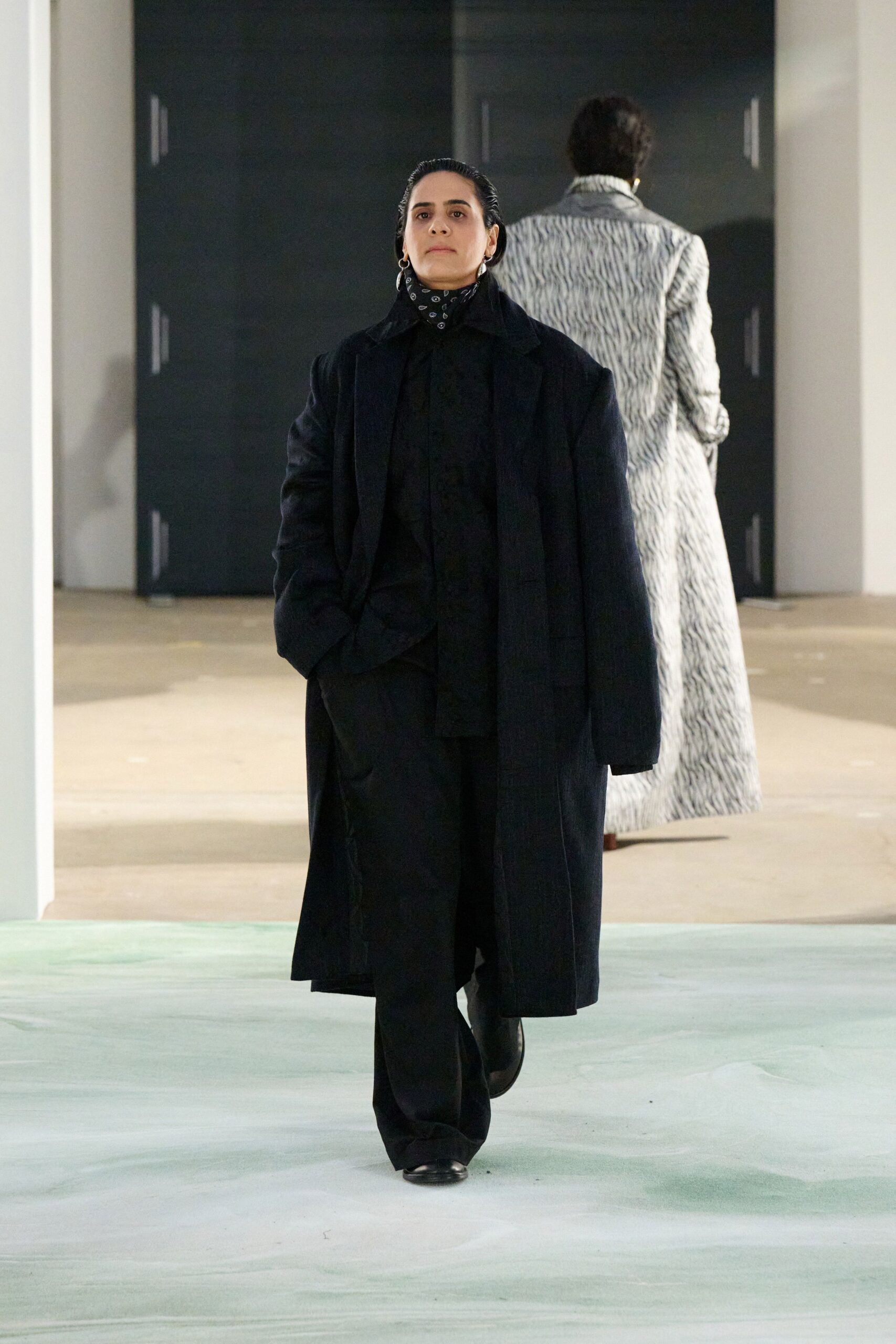 oversized black wool coat