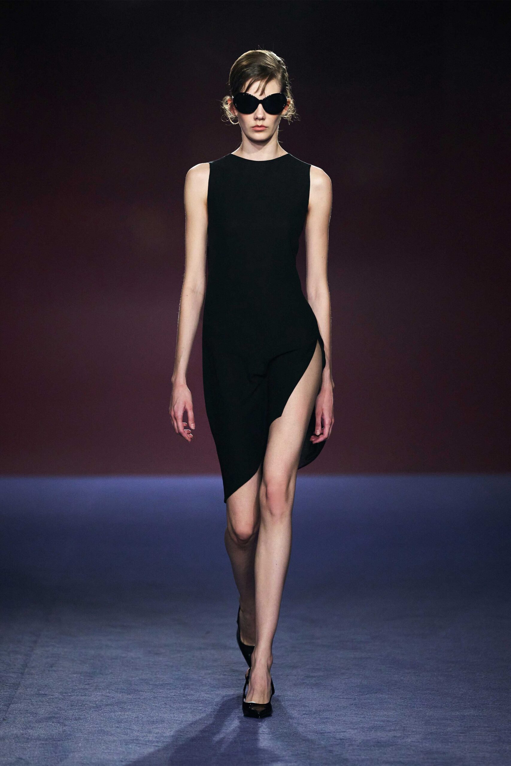 black cotton sleeveless high-neck fitted mini dress